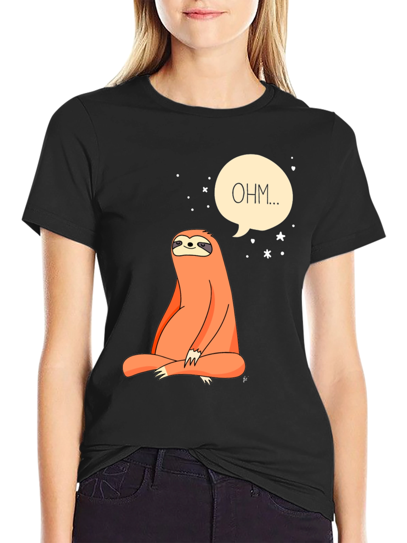 Zen Sloth OHM T-Shirt - Meditating Animal Tee