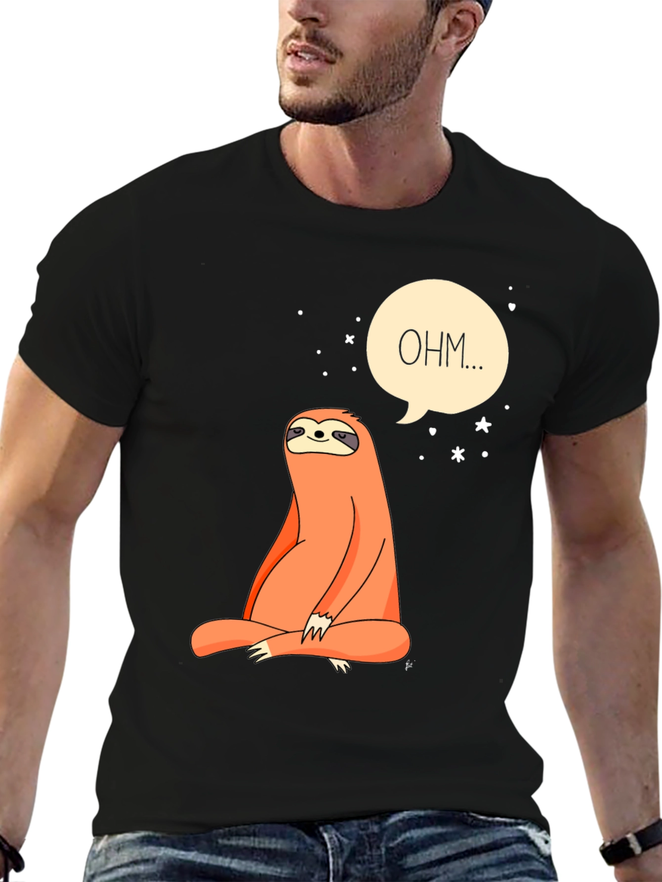Zen Sloth OHM T-Shirt - Meditating Animal Tee