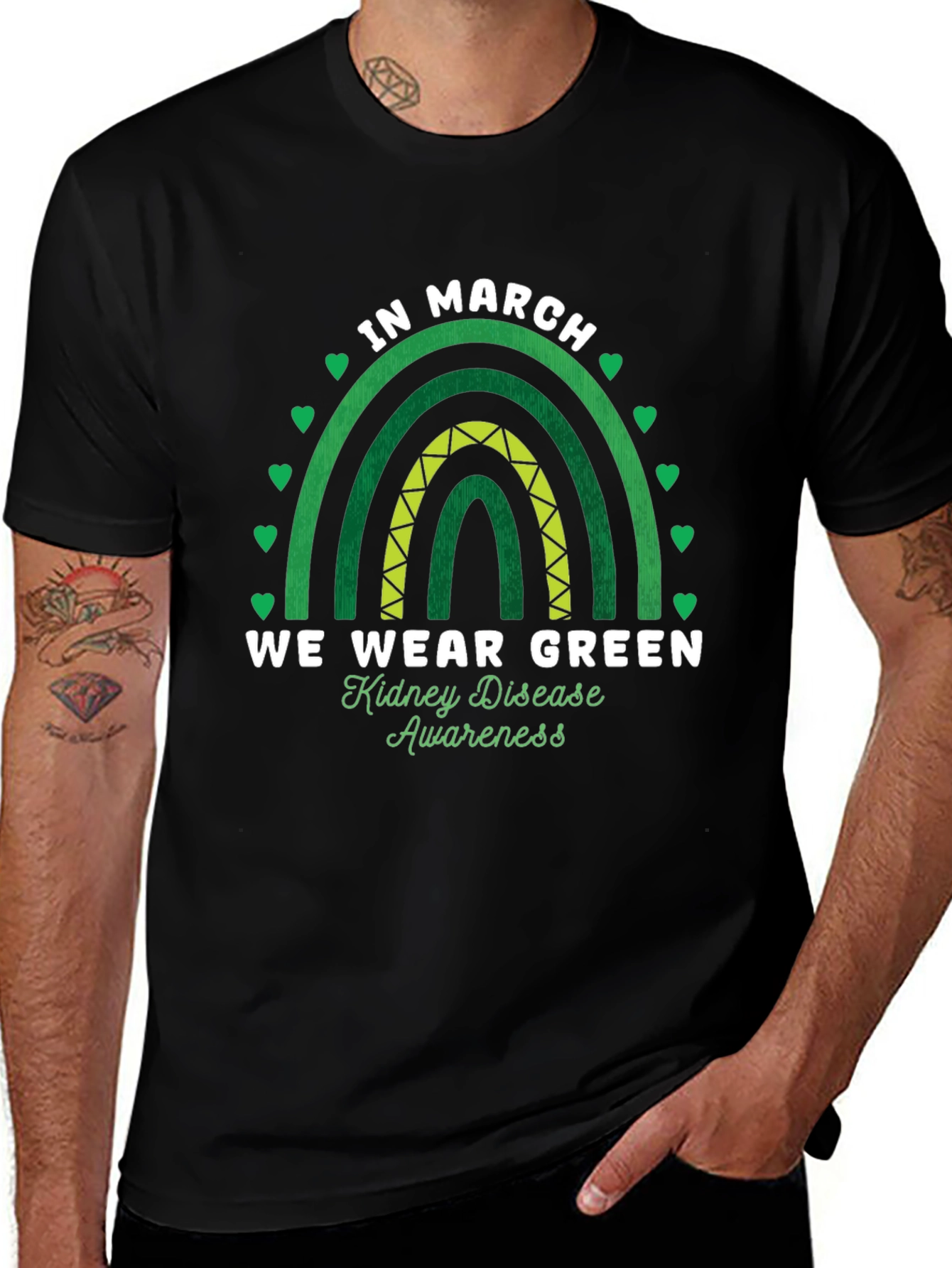 In March We Wear Green Kidney Disease Awareness T-Shirt