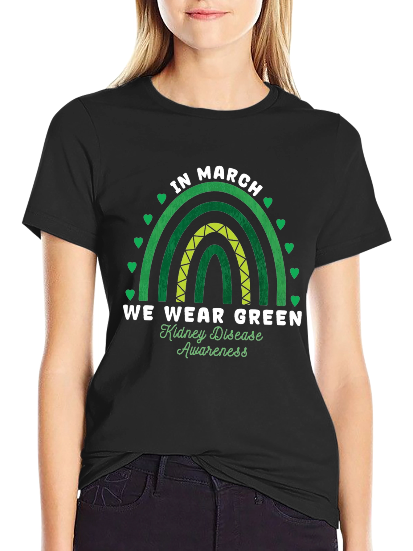 In March We Wear Green Kidney Disease Awareness T-Shirt