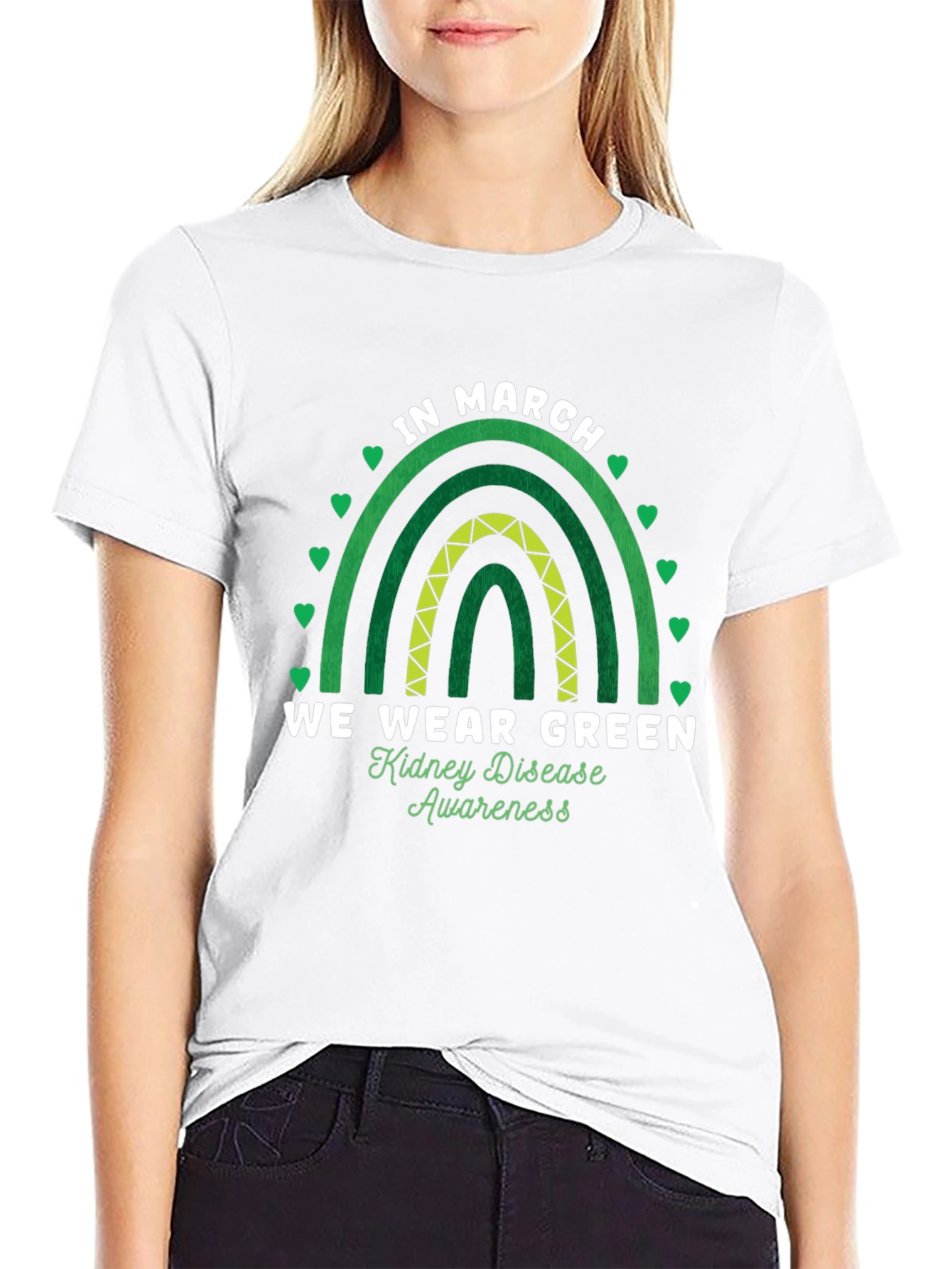 In March We Wear Green Kidney Disease Awareness T-Shirt