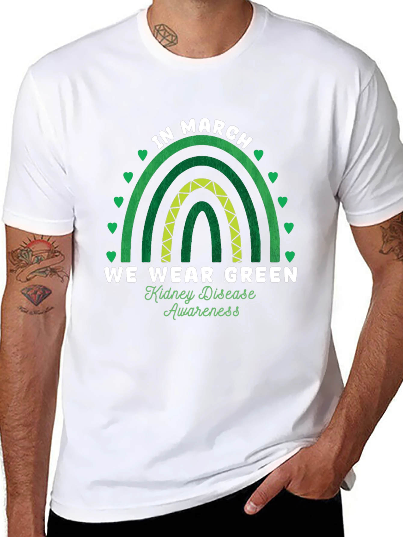 In March We Wear Green Kidney Disease Awareness T-Shirt