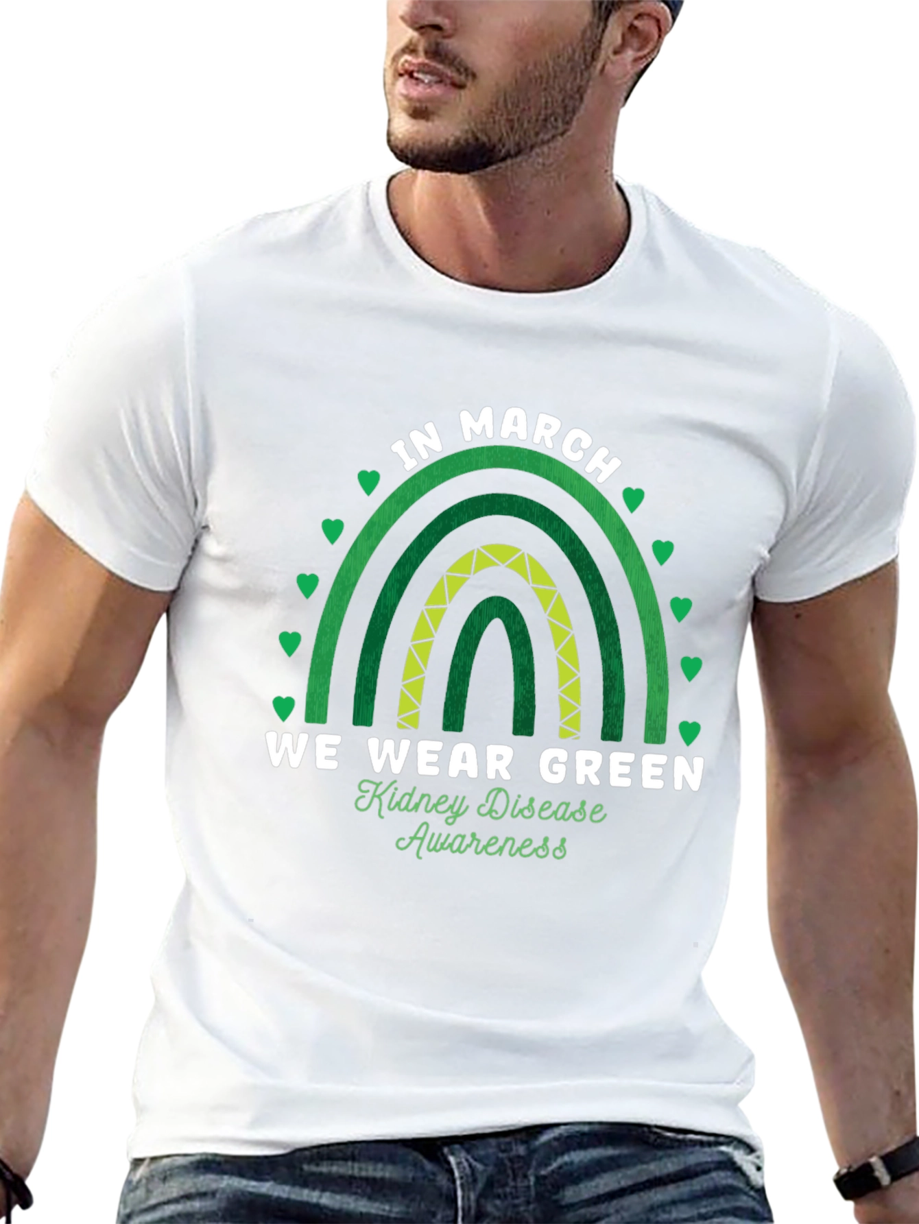 In March We Wear Green Kidney Disease Awareness T-Shirt