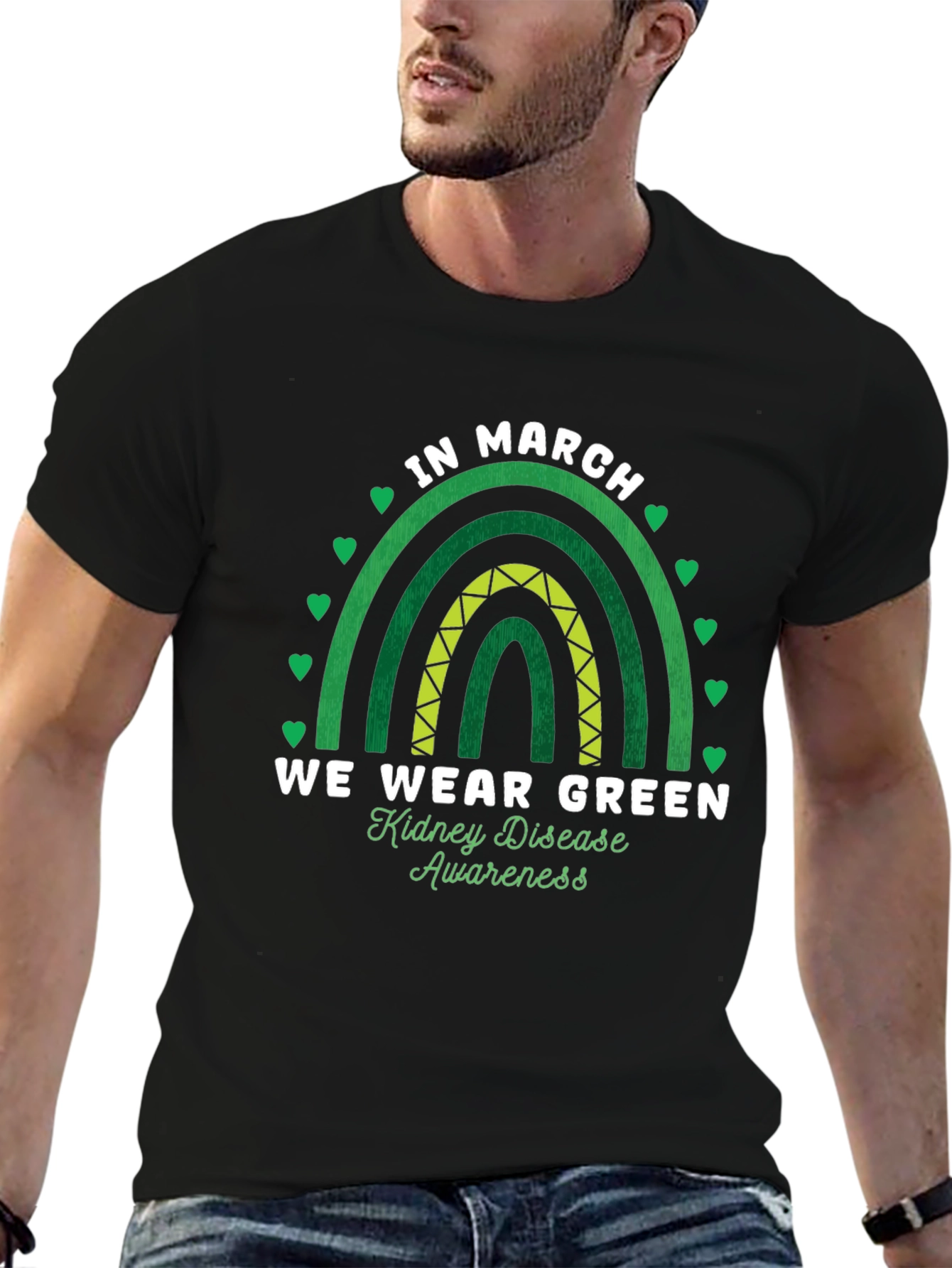 In March We Wear Green Kidney Disease Awareness T-Shirt