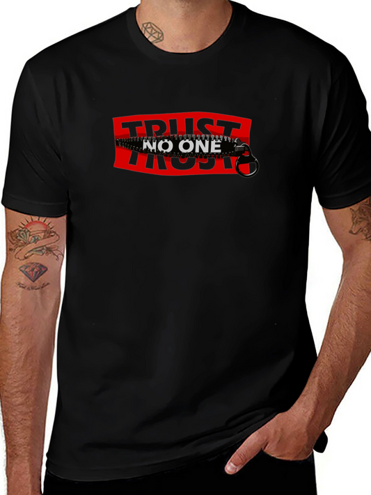 Trust No One Graphic Tee - Black Cotton T-Shirt