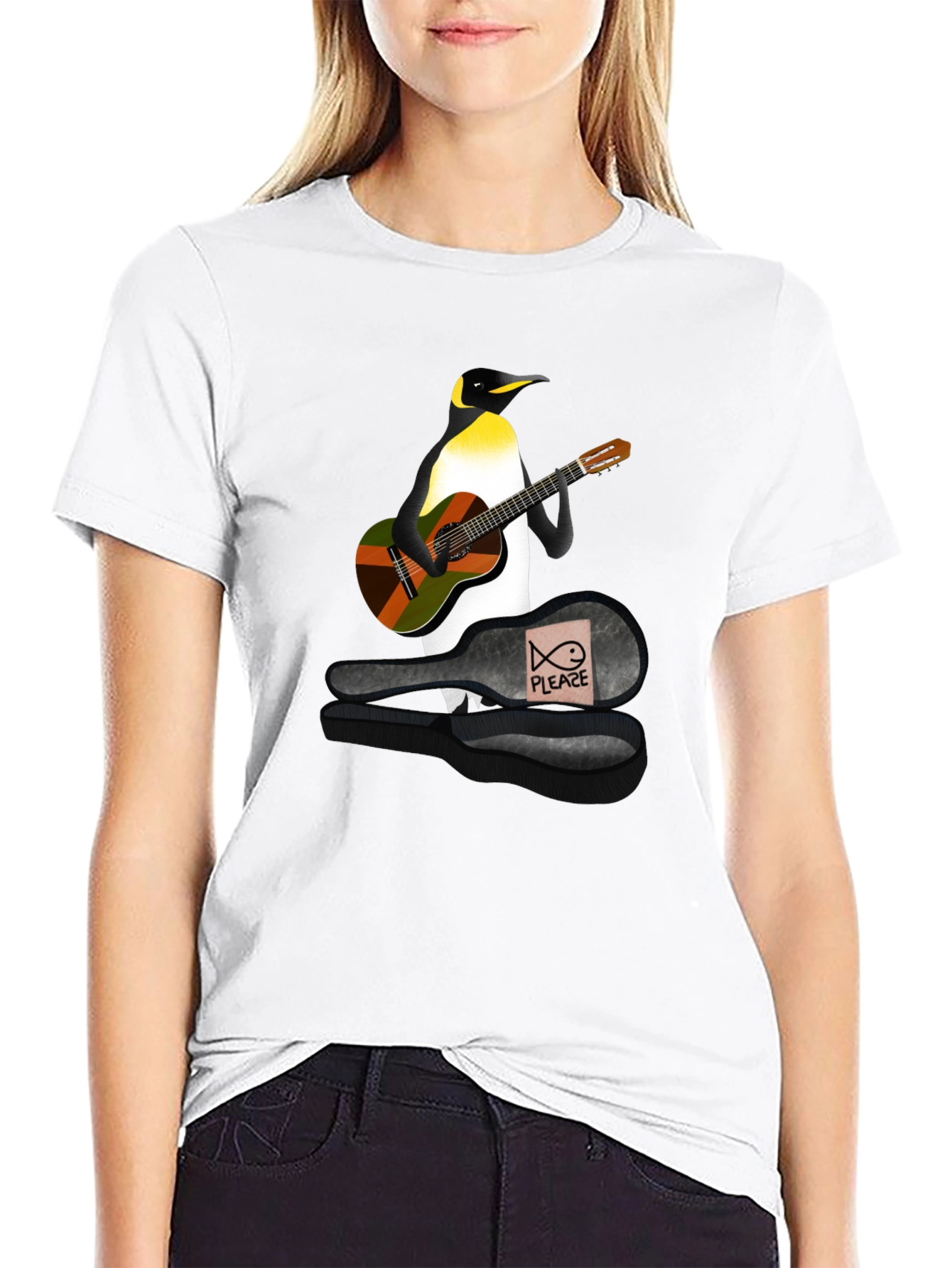 Penguin Guitarist Graphic Tee - Black