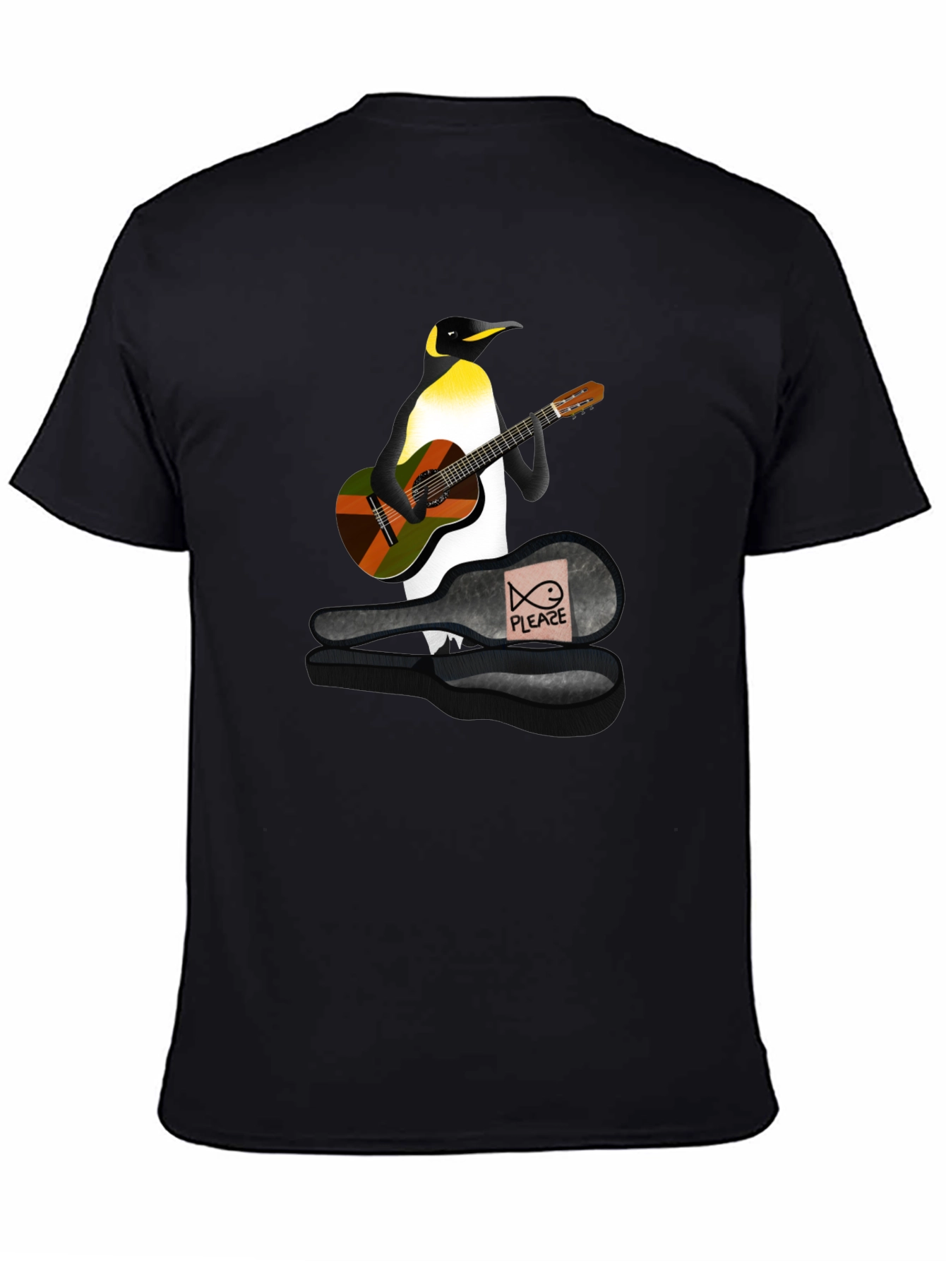 Penguin Guitarist Graphic Tee - Black