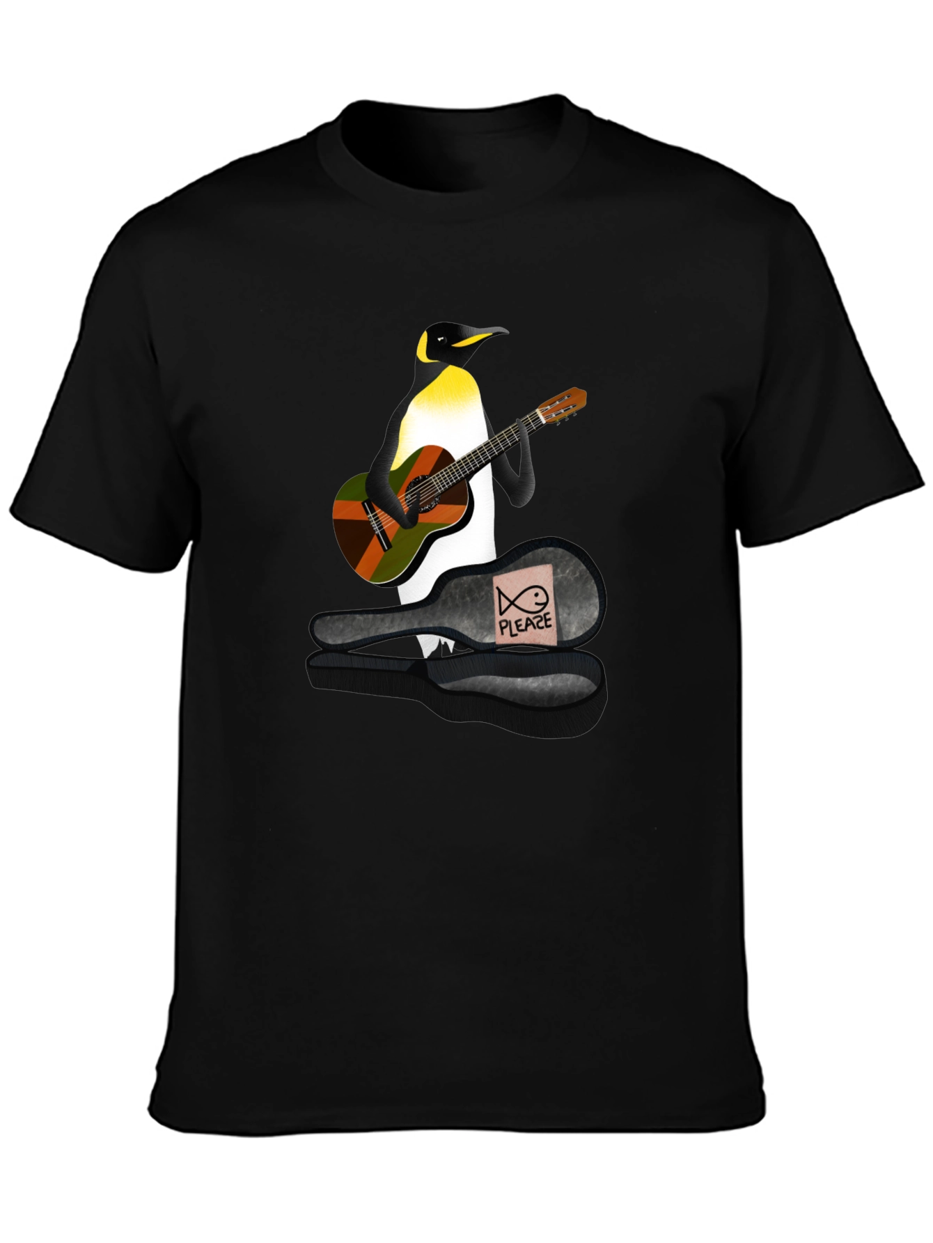 Penguin Guitarist Graphic Tee - Black