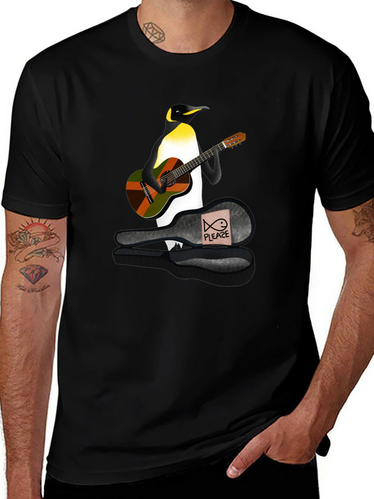 Penguin Guitarist Graphic Tee - Black