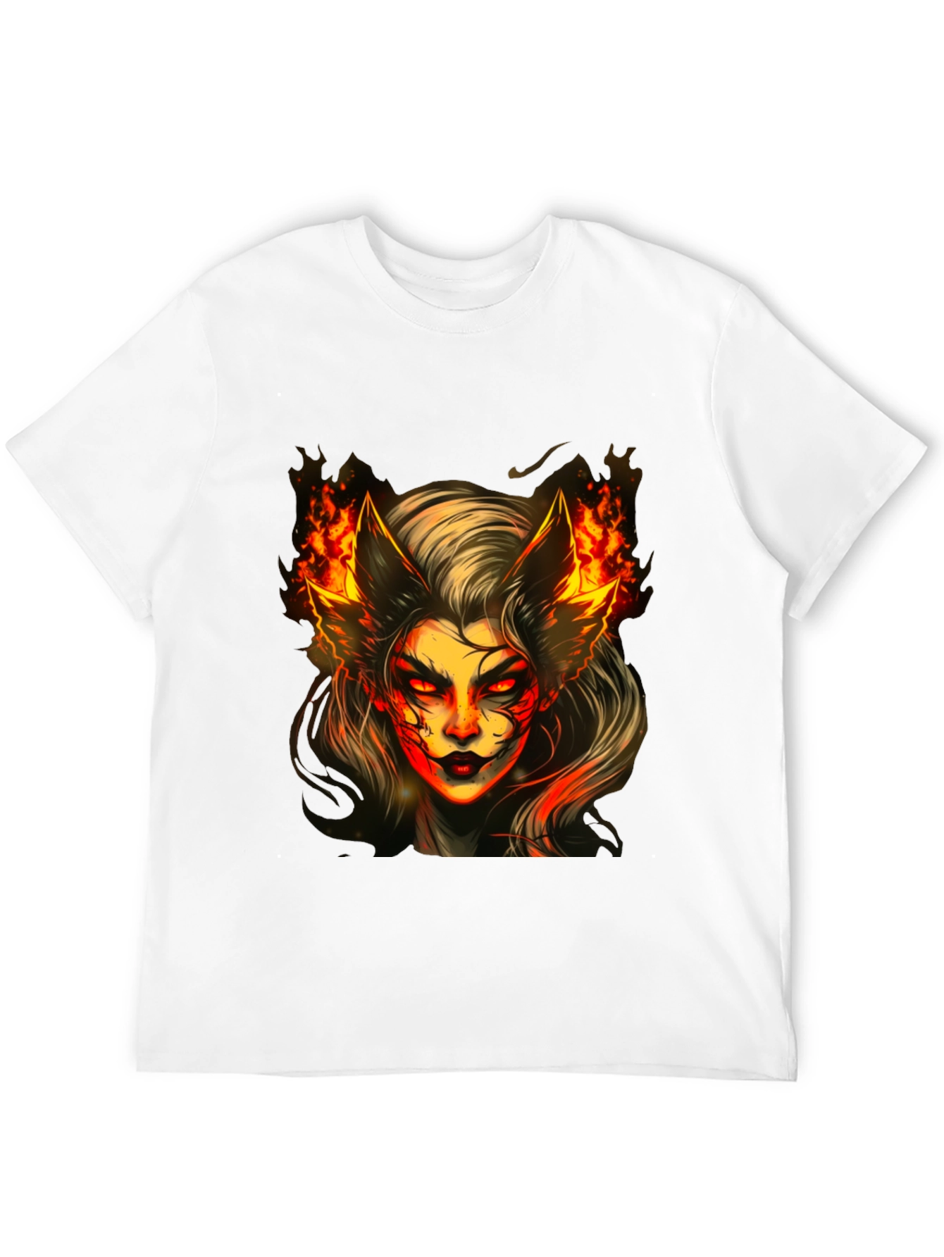 Fiery Demon Woman Graphic Tee