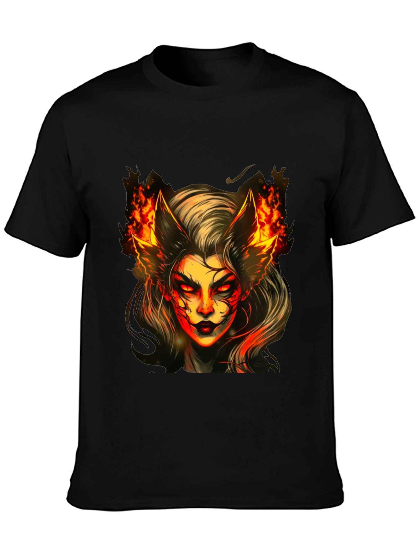 Fiery Demon Woman Graphic Tee