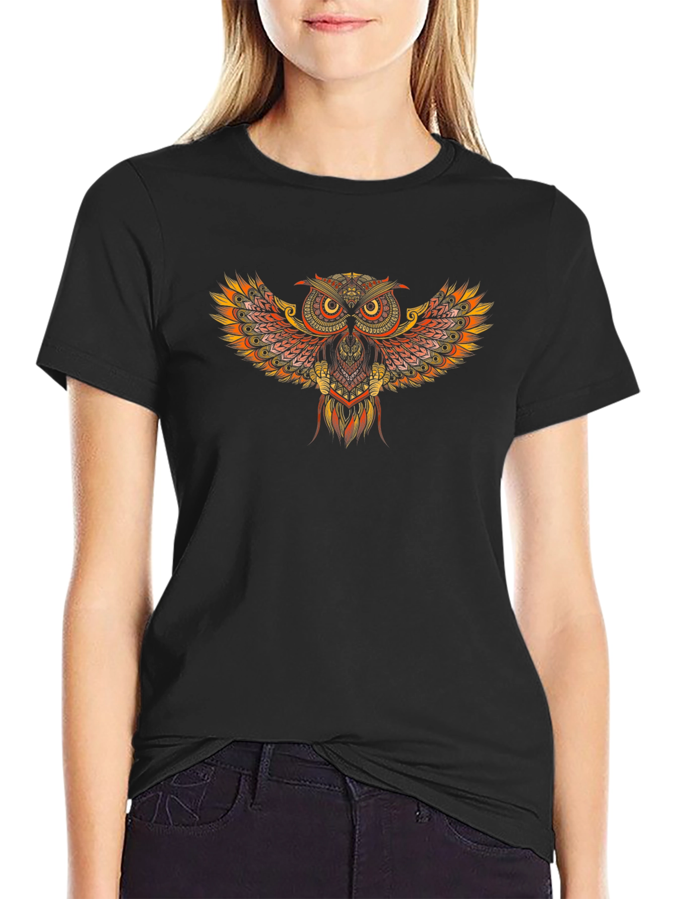 Graphic Owl Black T-Shirt