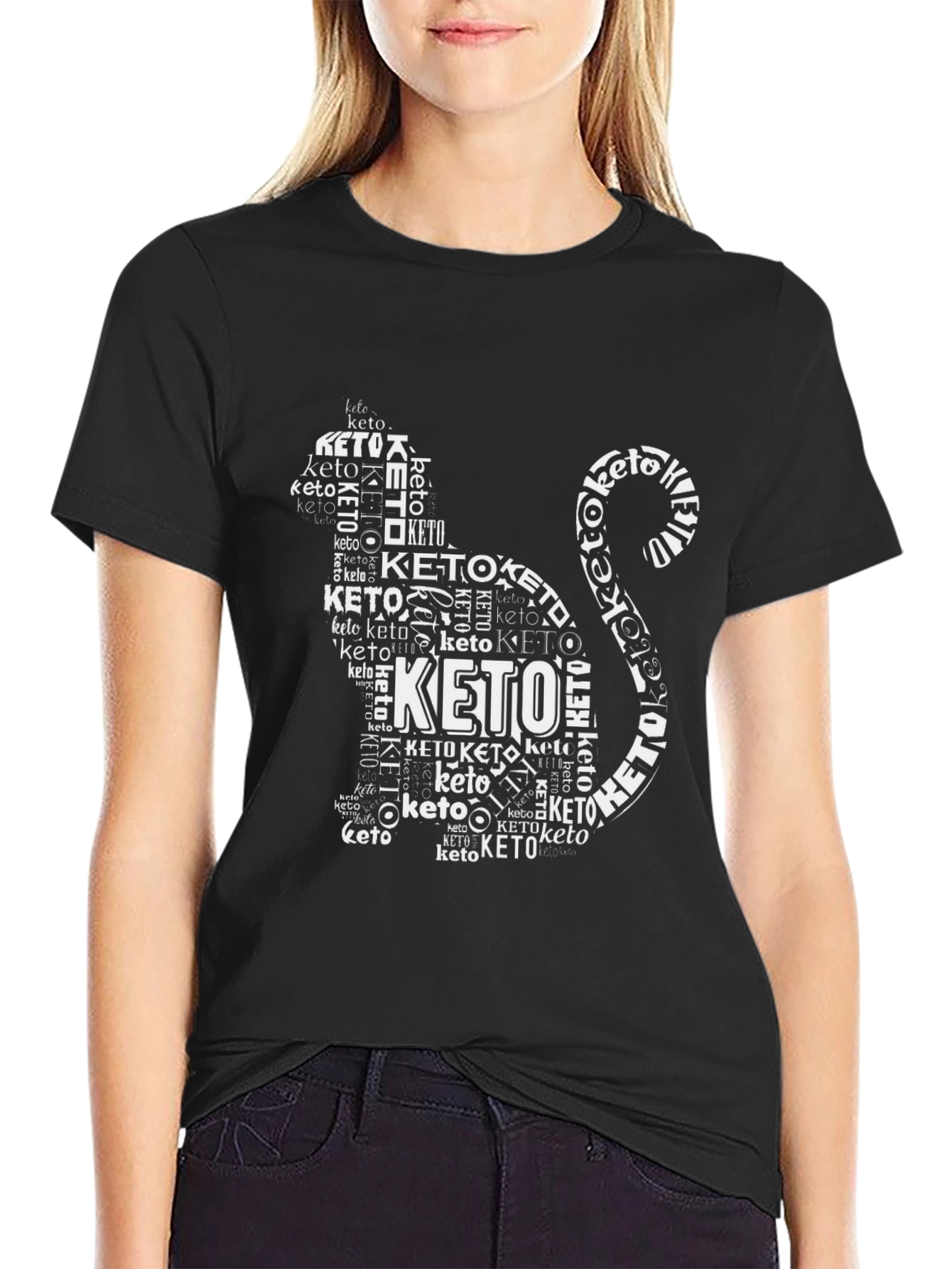 Keto Cat T-Shirt - Black Graphic Tee