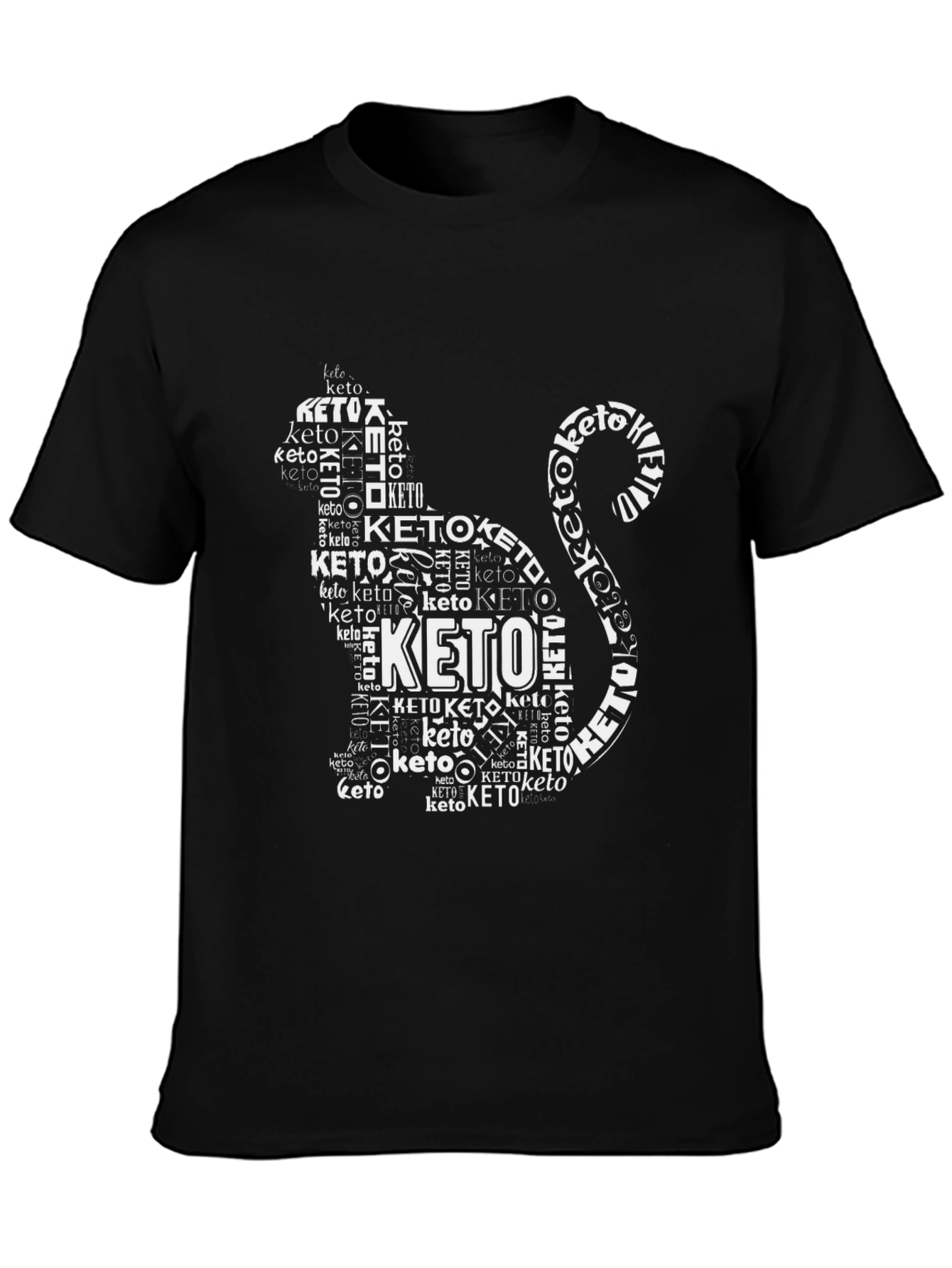 Keto Cat T-Shirt - Black Graphic Tee
