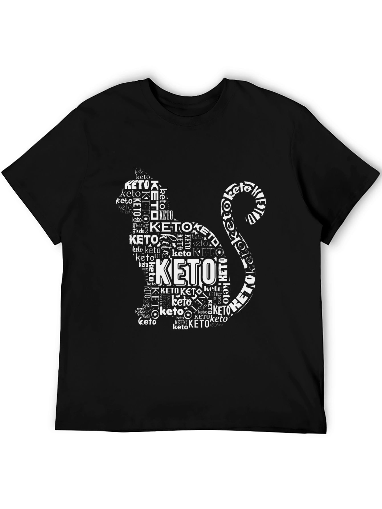 Keto Cat T-Shirt - Black Graphic Tee