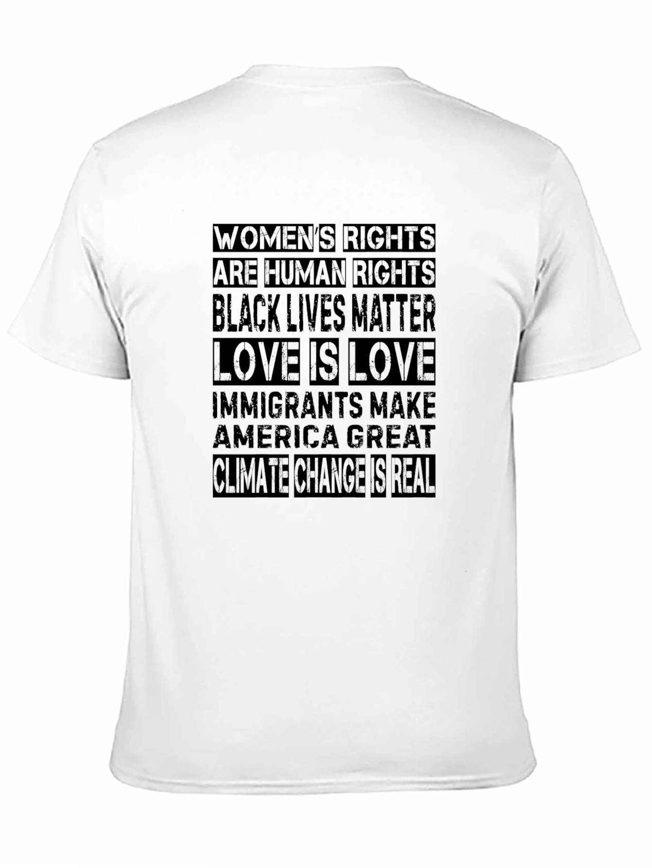Statement T-Shirt: Womens & Human Rights BLM Love Immigration
