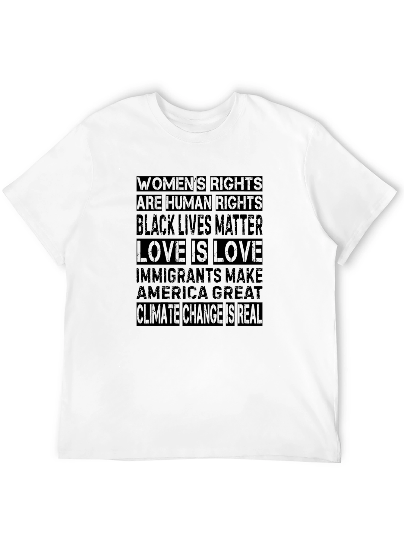 Statement T-Shirt: Womens & Human Rights BLM Love Immigration