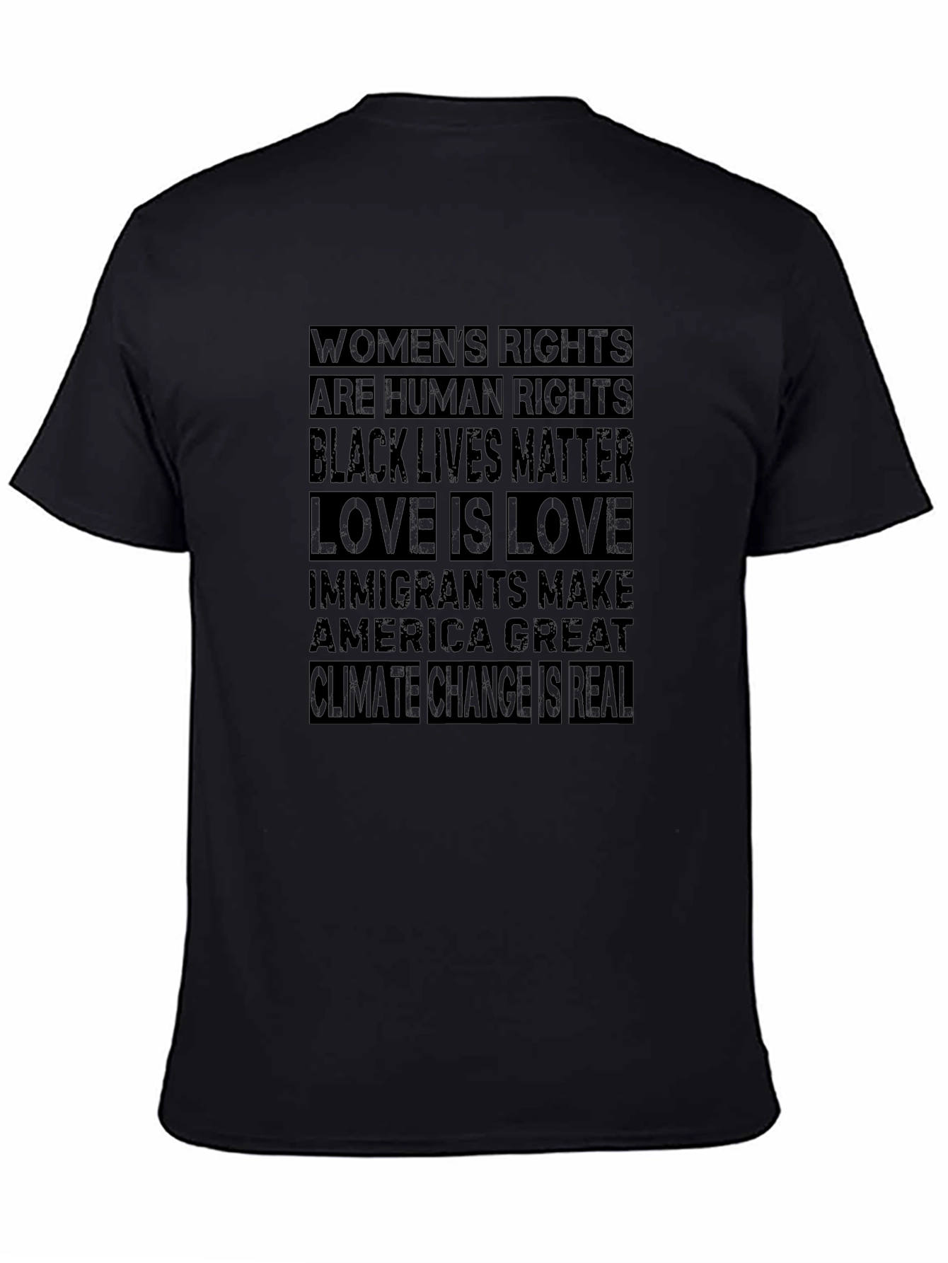 Statement T-Shirt: Womens & Human Rights BLM Love Immigration