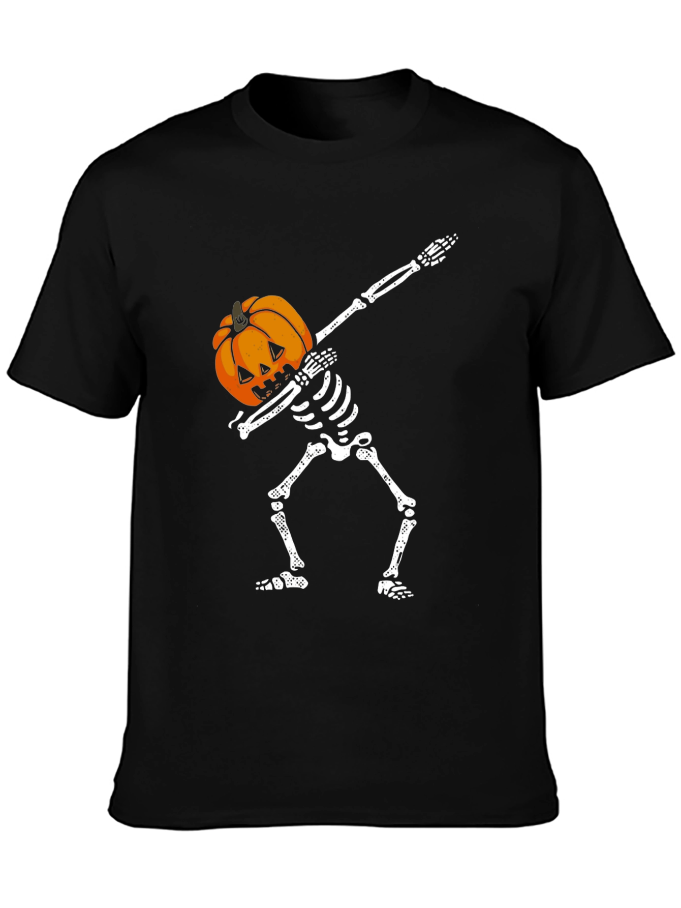 Skeleton Pumpkin Head Dab T-Shirt