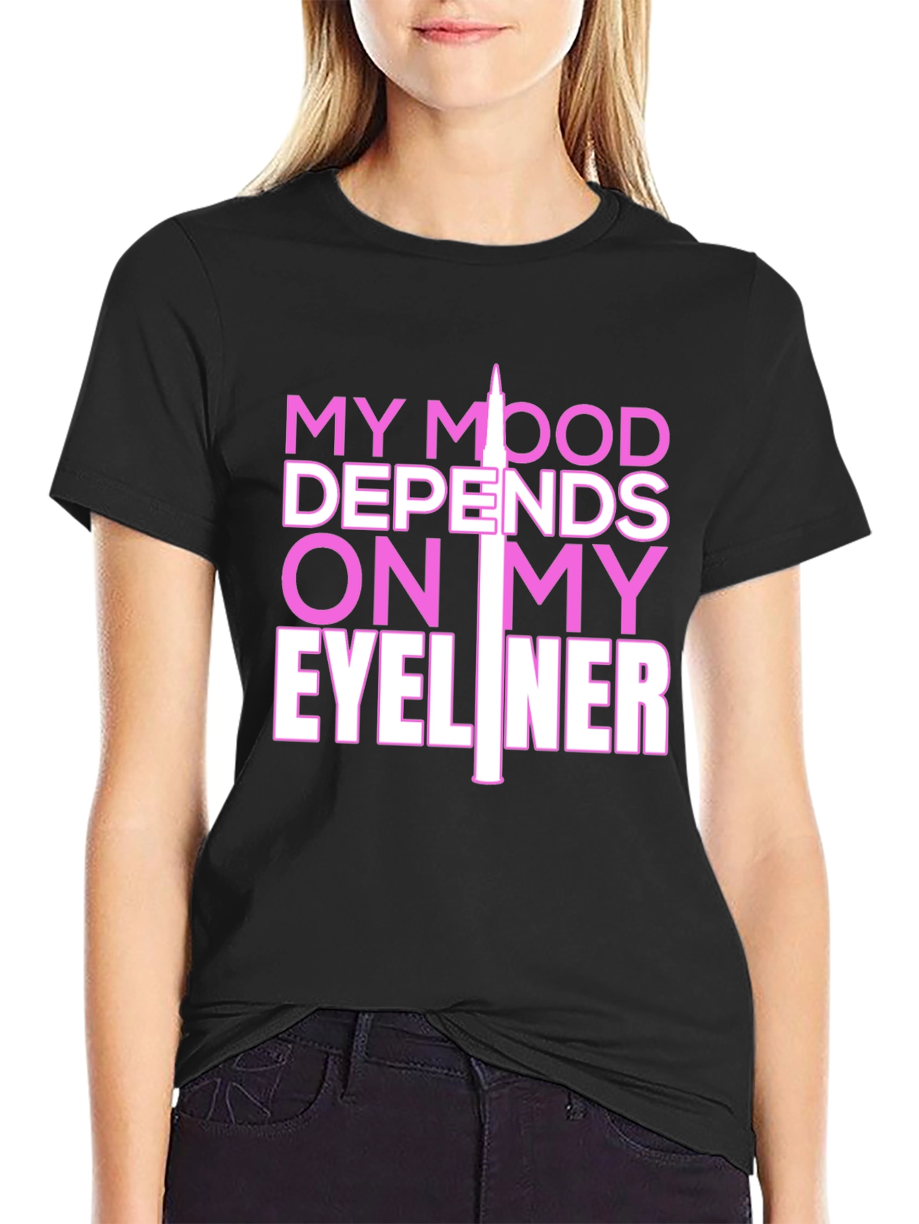 My Mood Eyeliner Graphic Tee - Black