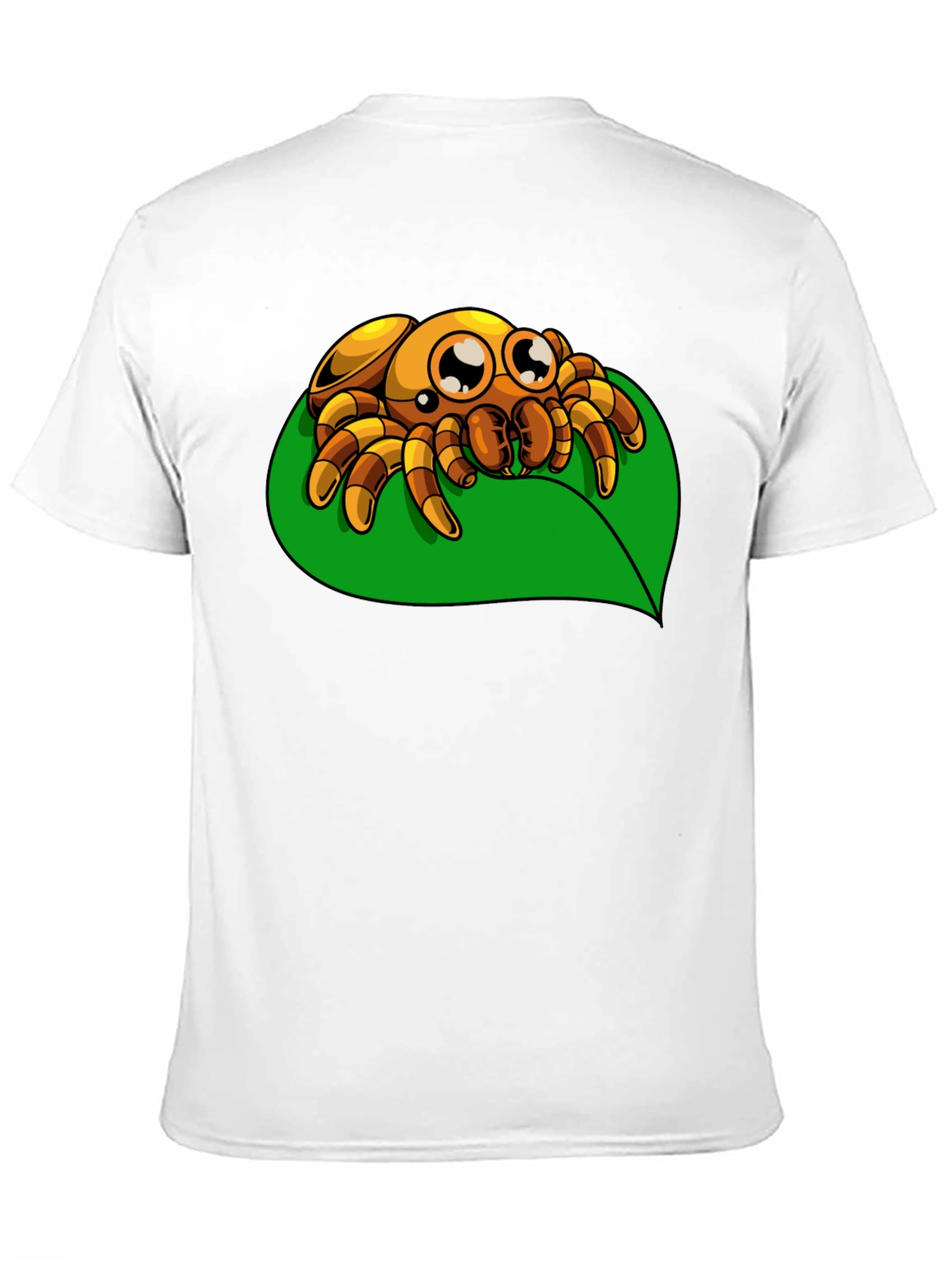 Cute Spider on Leaf Graphic T-Shirt - Black