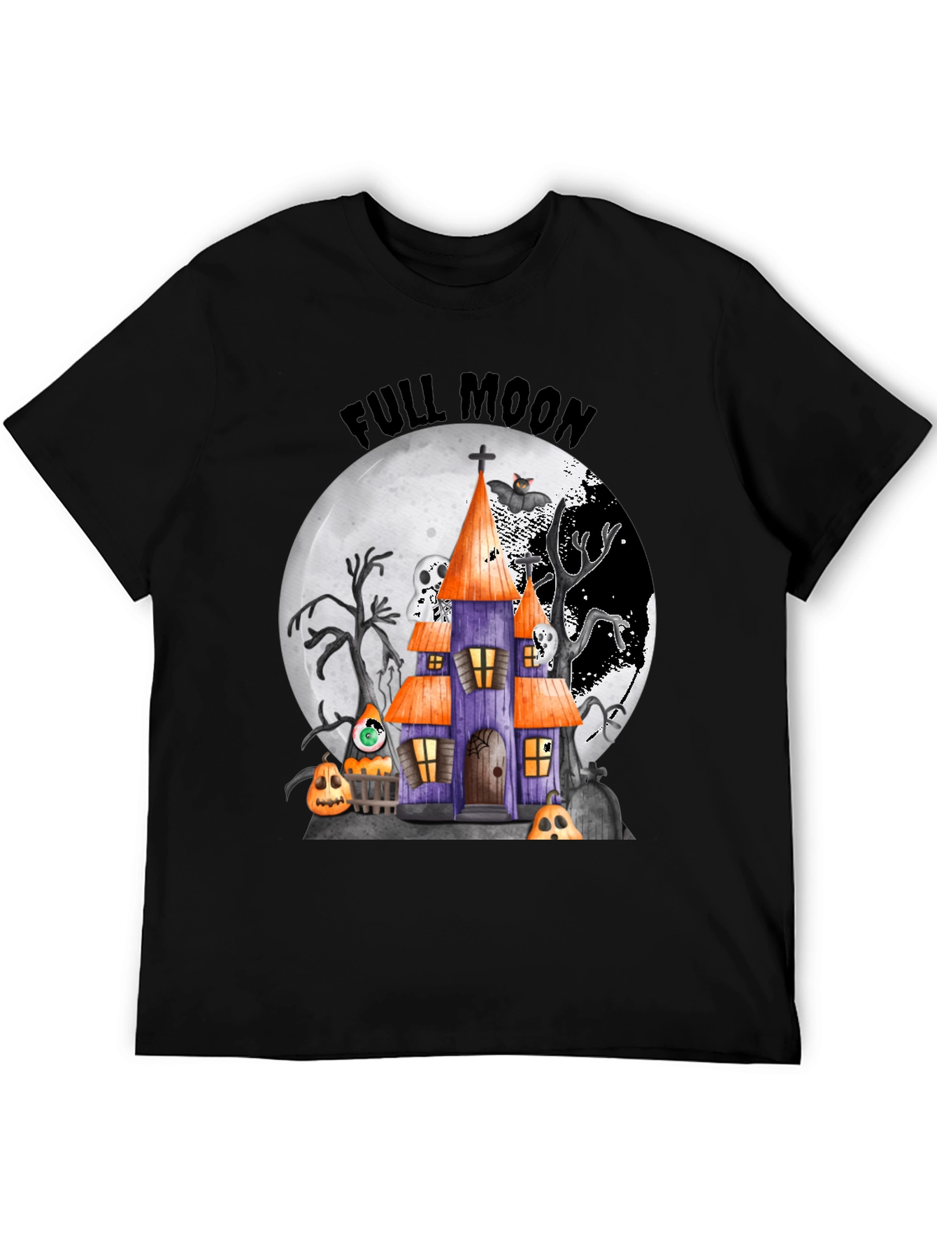 Halloween Full Moon Spooky House T-Shirt