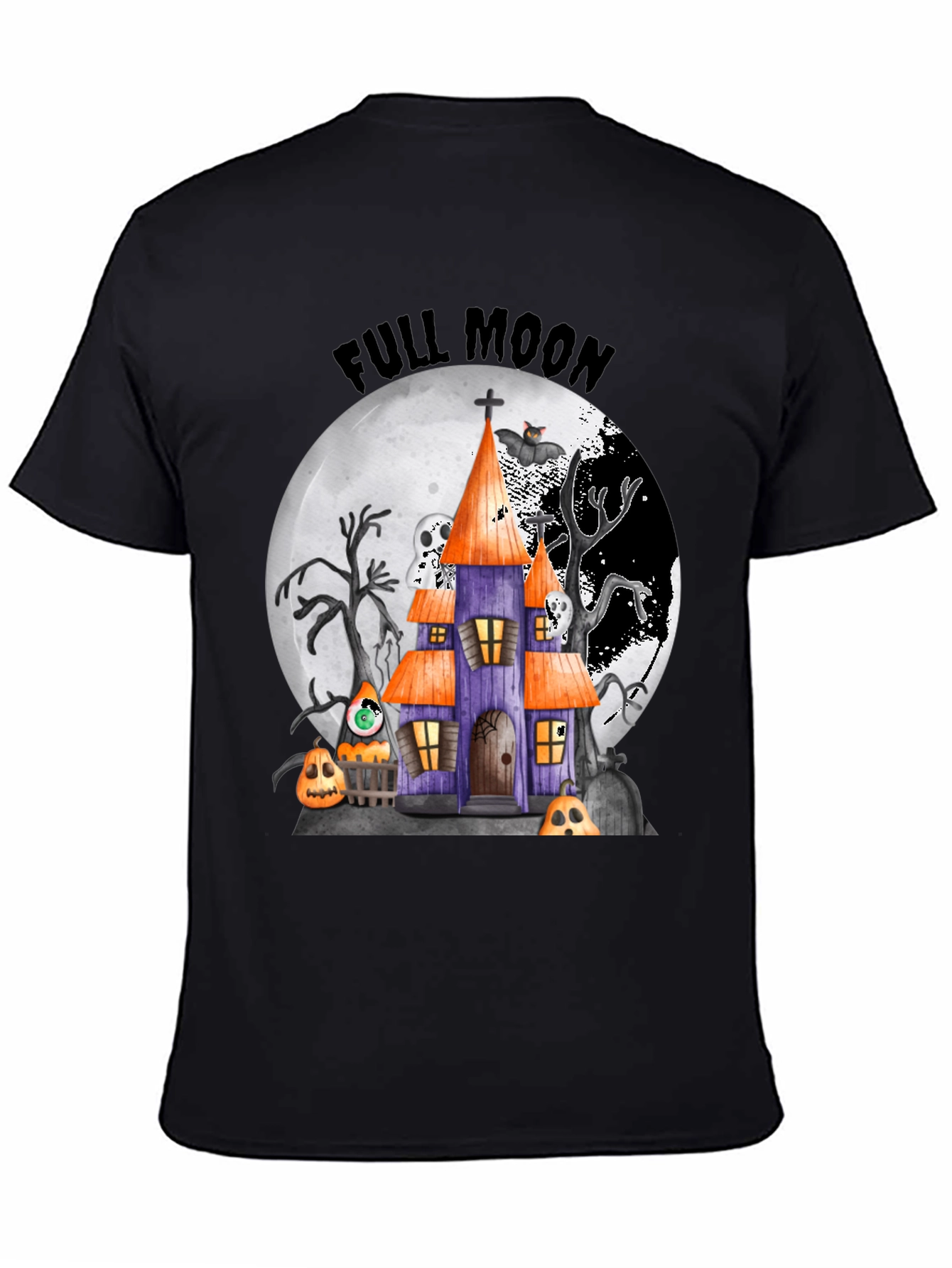 Halloween Full Moon Spooky House T-Shirt