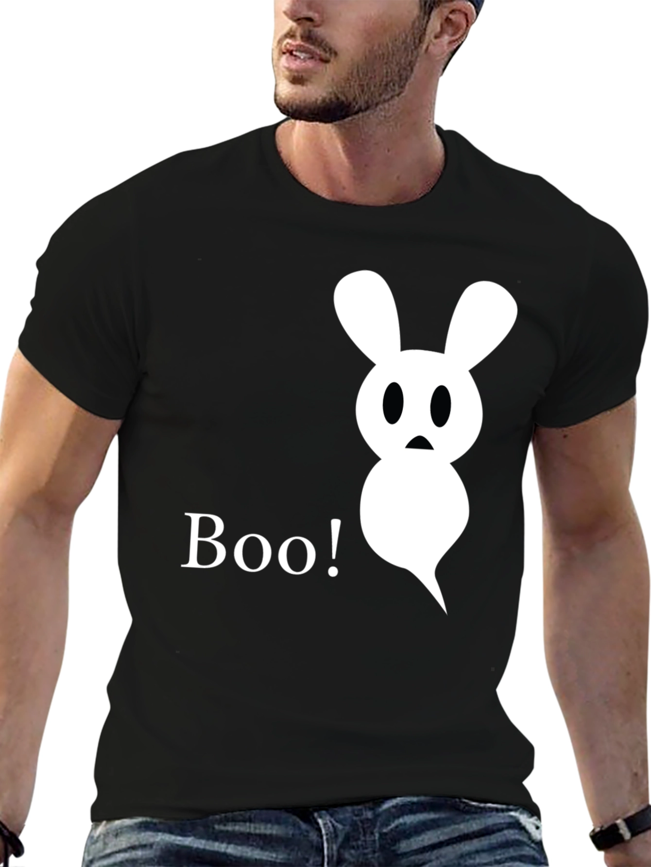 Boo! Ghost Bunny Graphic Tee - Halloween Shirt