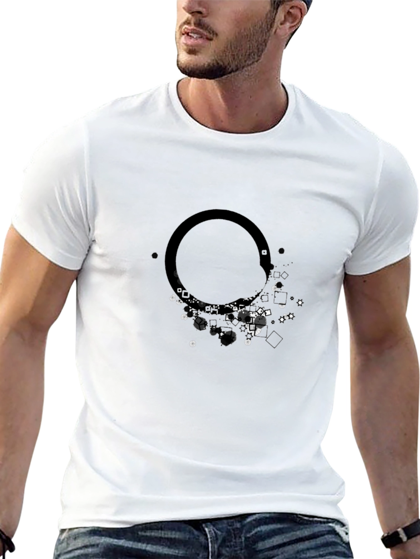 Abstract Circle Graphic Tee - Modern Style