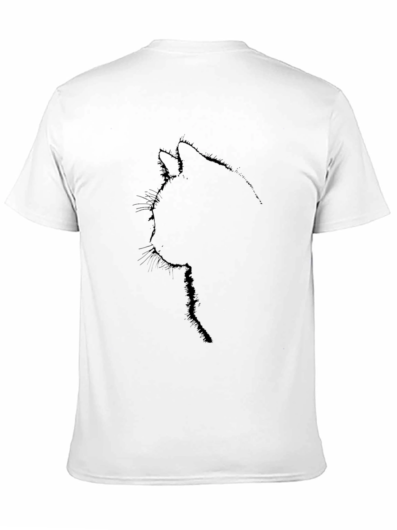 Minimalist Cat Silhouette Black T-Shirt