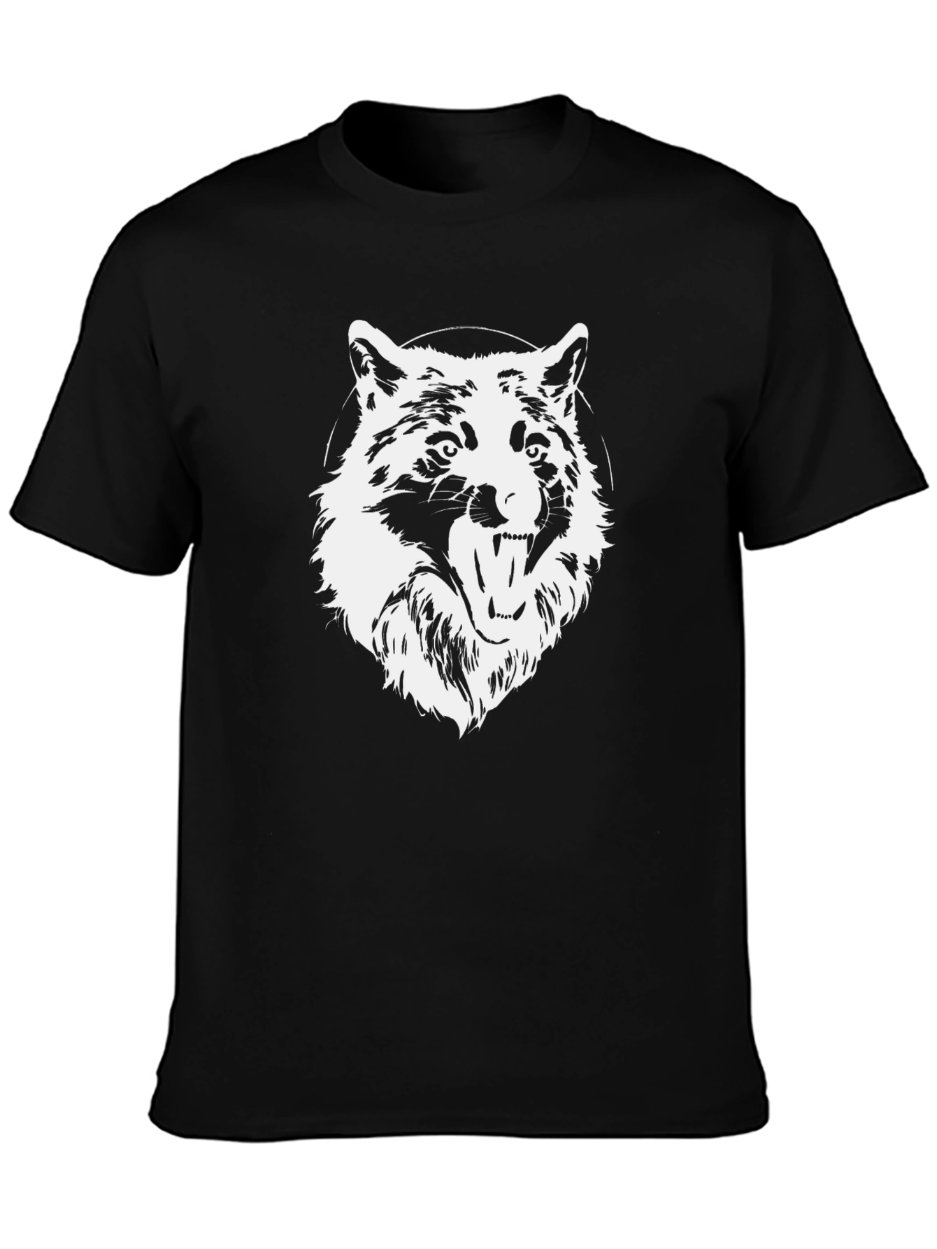 Mens Black Wolf Graphic T-Shirt