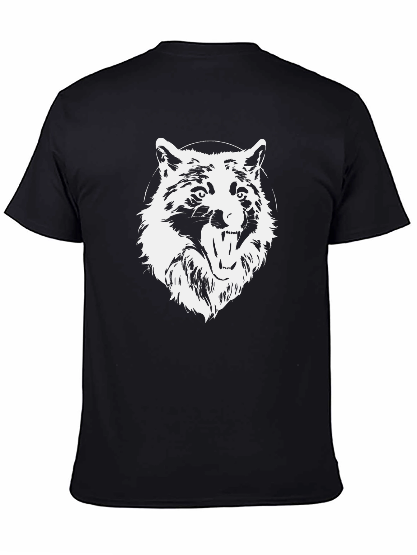Mens Black Wolf Graphic T-Shirt