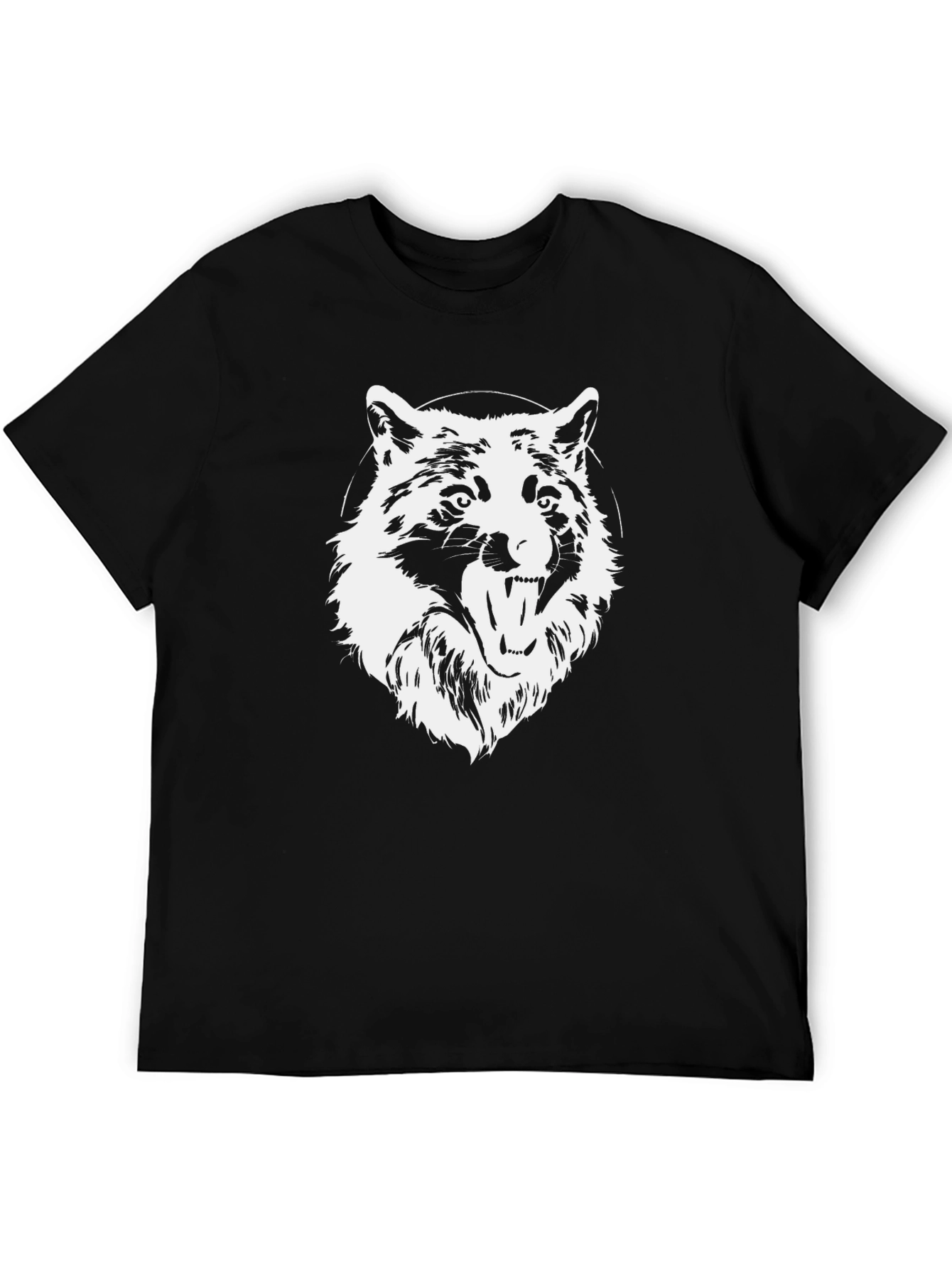 Mens Black Wolf Graphic T-Shirt