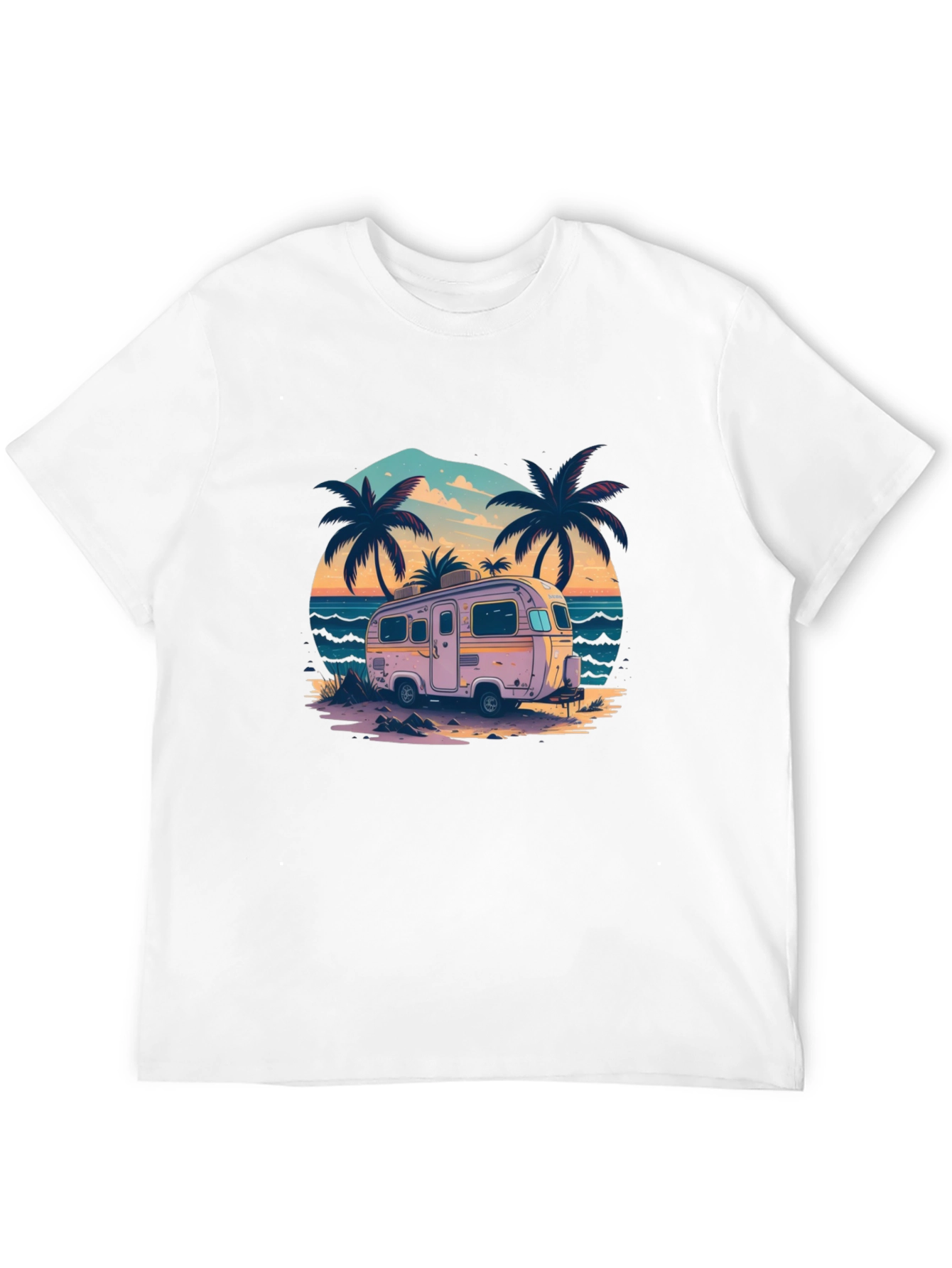 Beach Camper Graphic Tee - Retro Vacation Vibes
