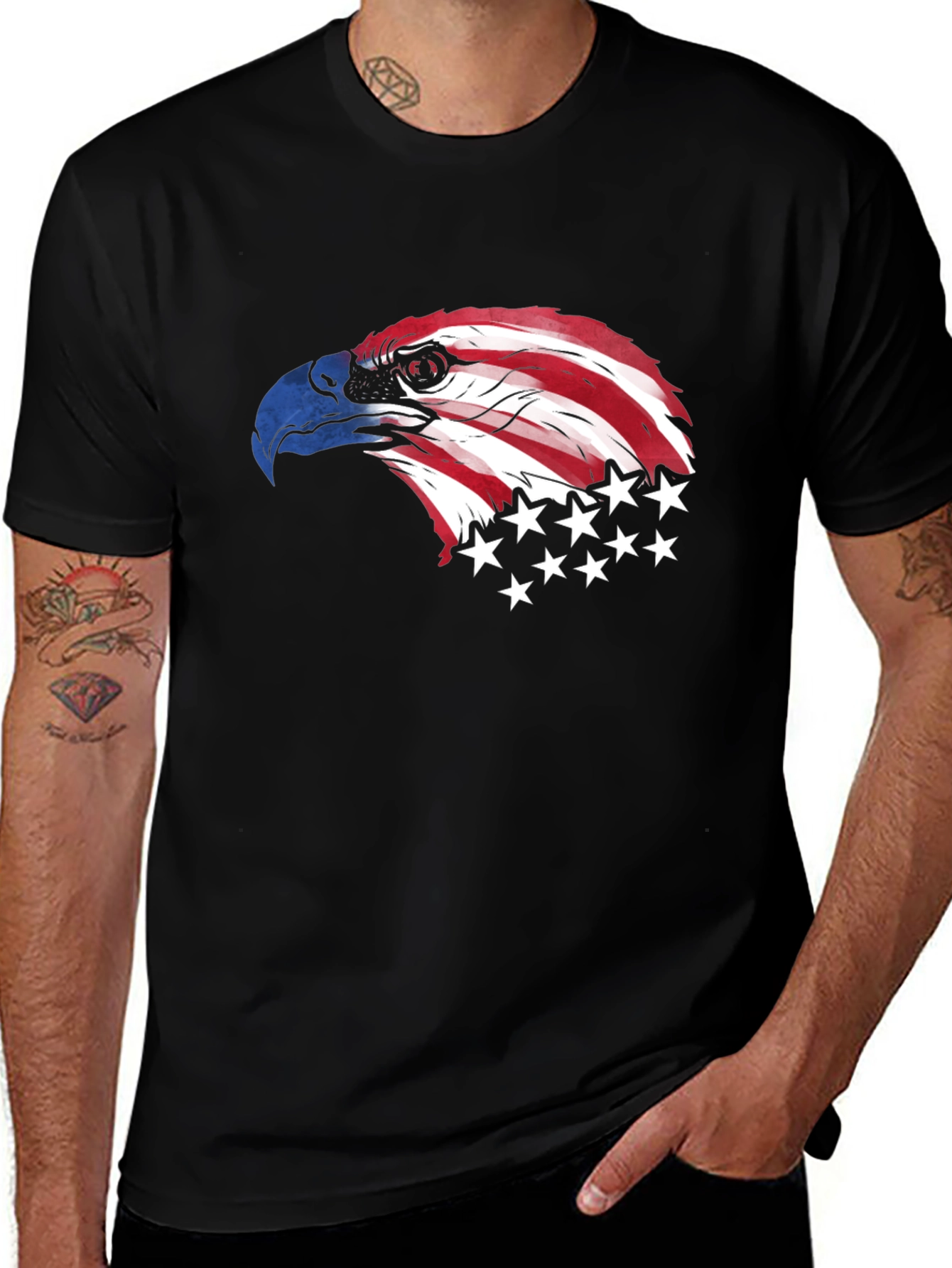 American Eagle Graphic Print Black T-Shirt