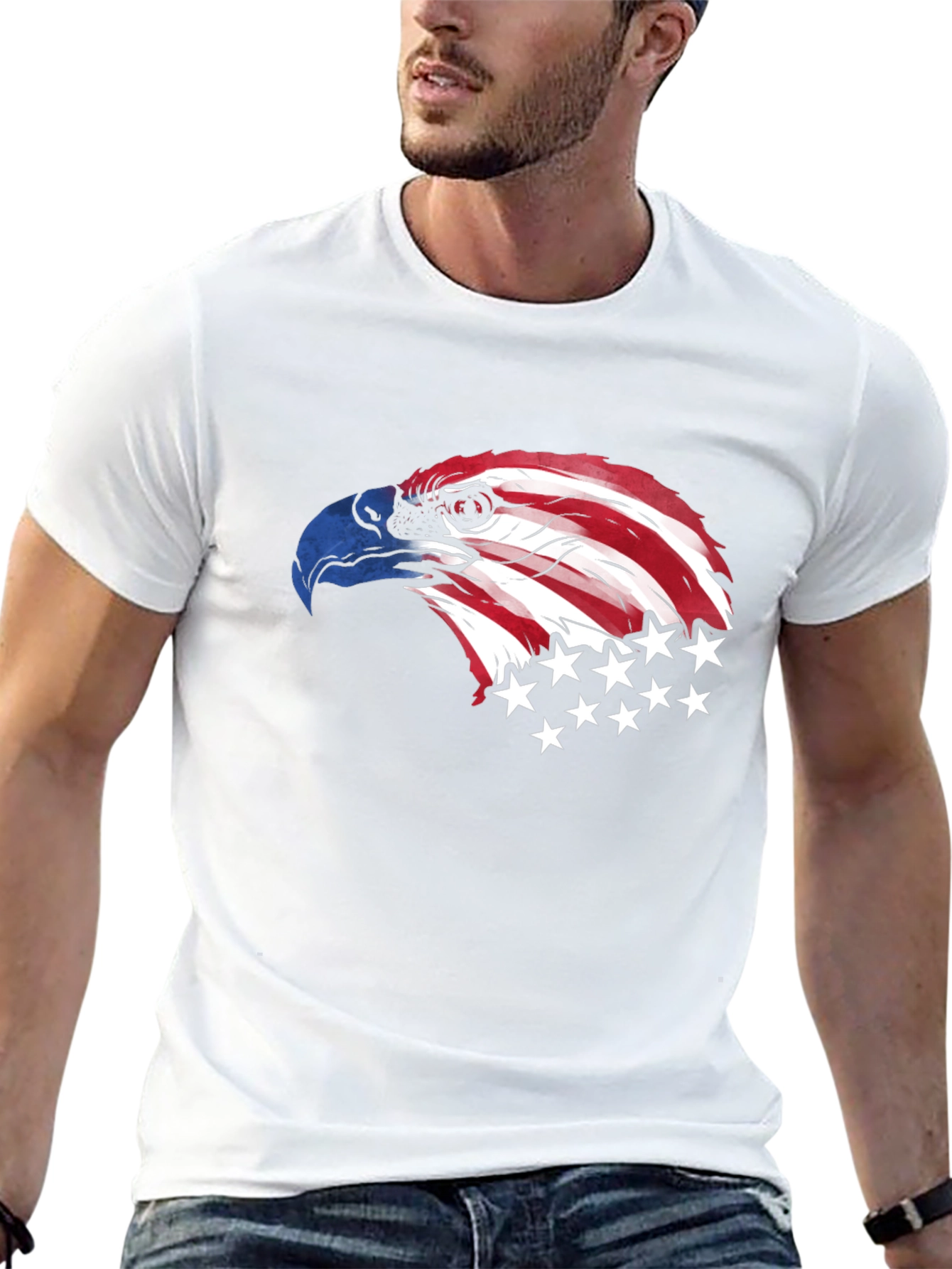 American Eagle Graphic Print Black T-Shirt