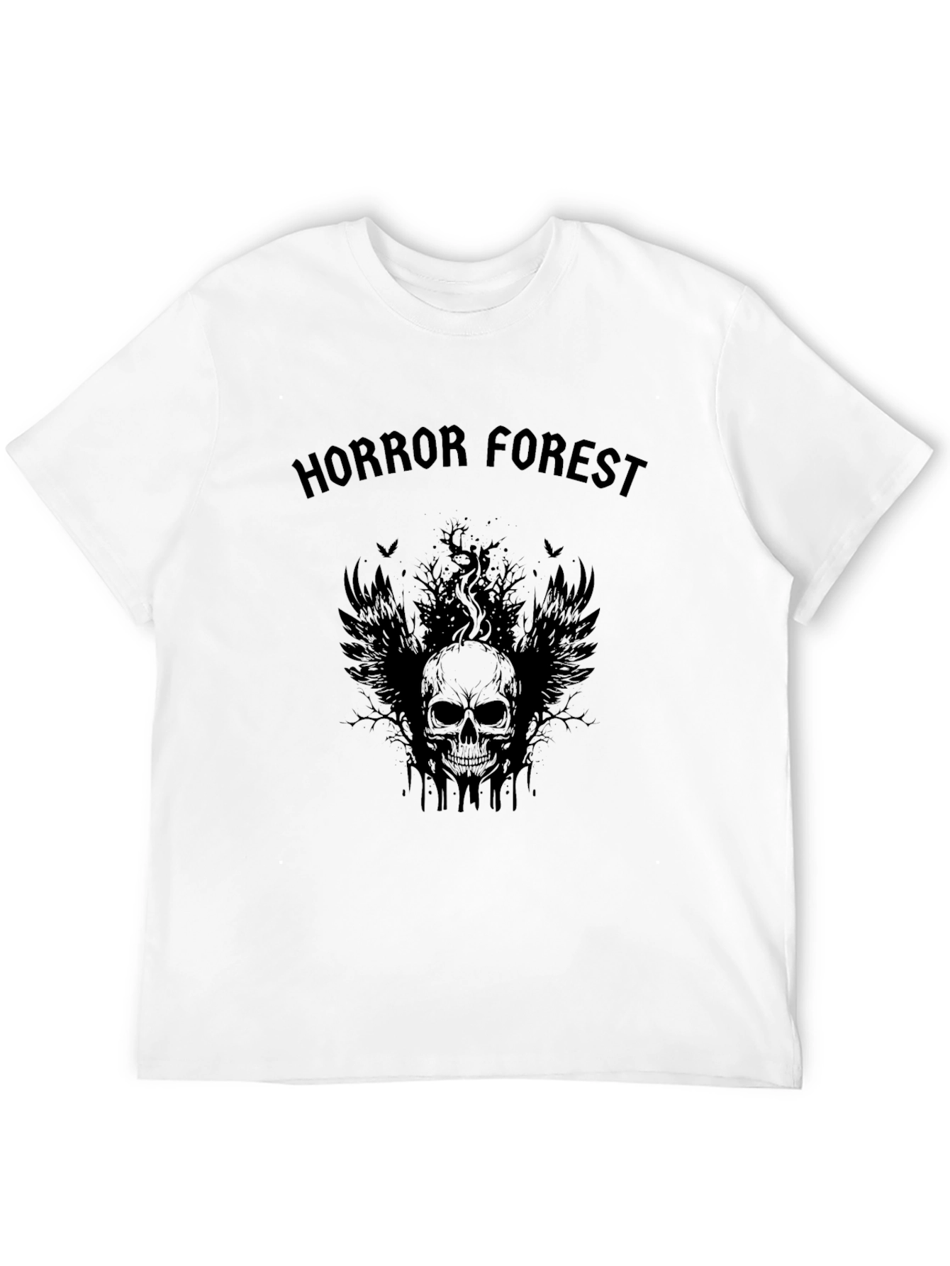 Horror Forest Skull Graphic Tee