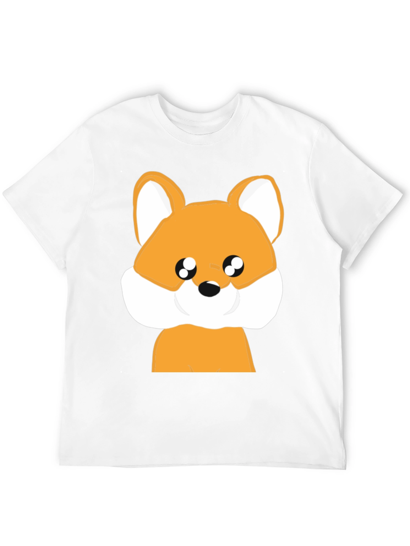 Cute Cartoon Fox Graphic Black T-Shirt