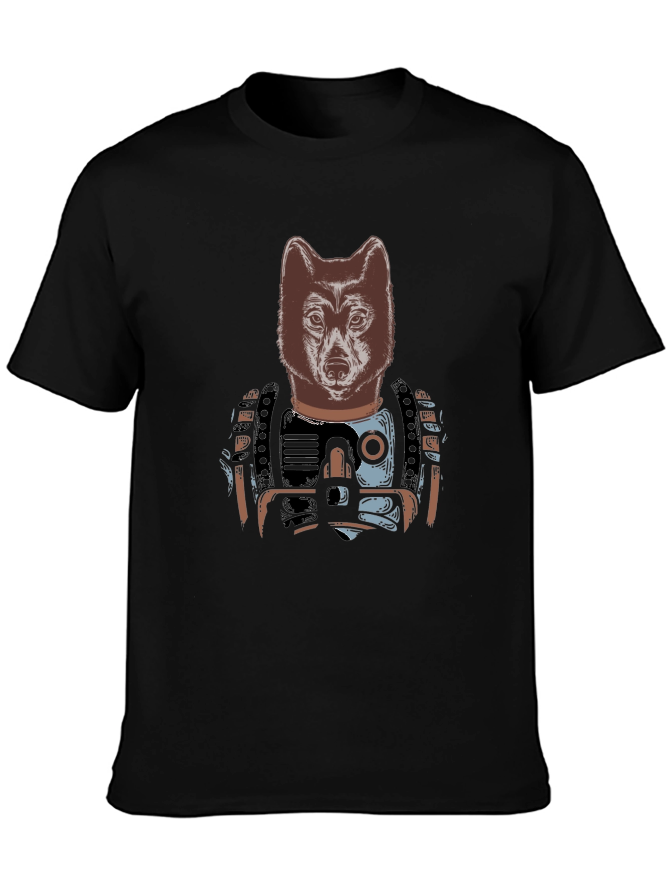 Wolf Warrior Graphic T-Shirt - Black