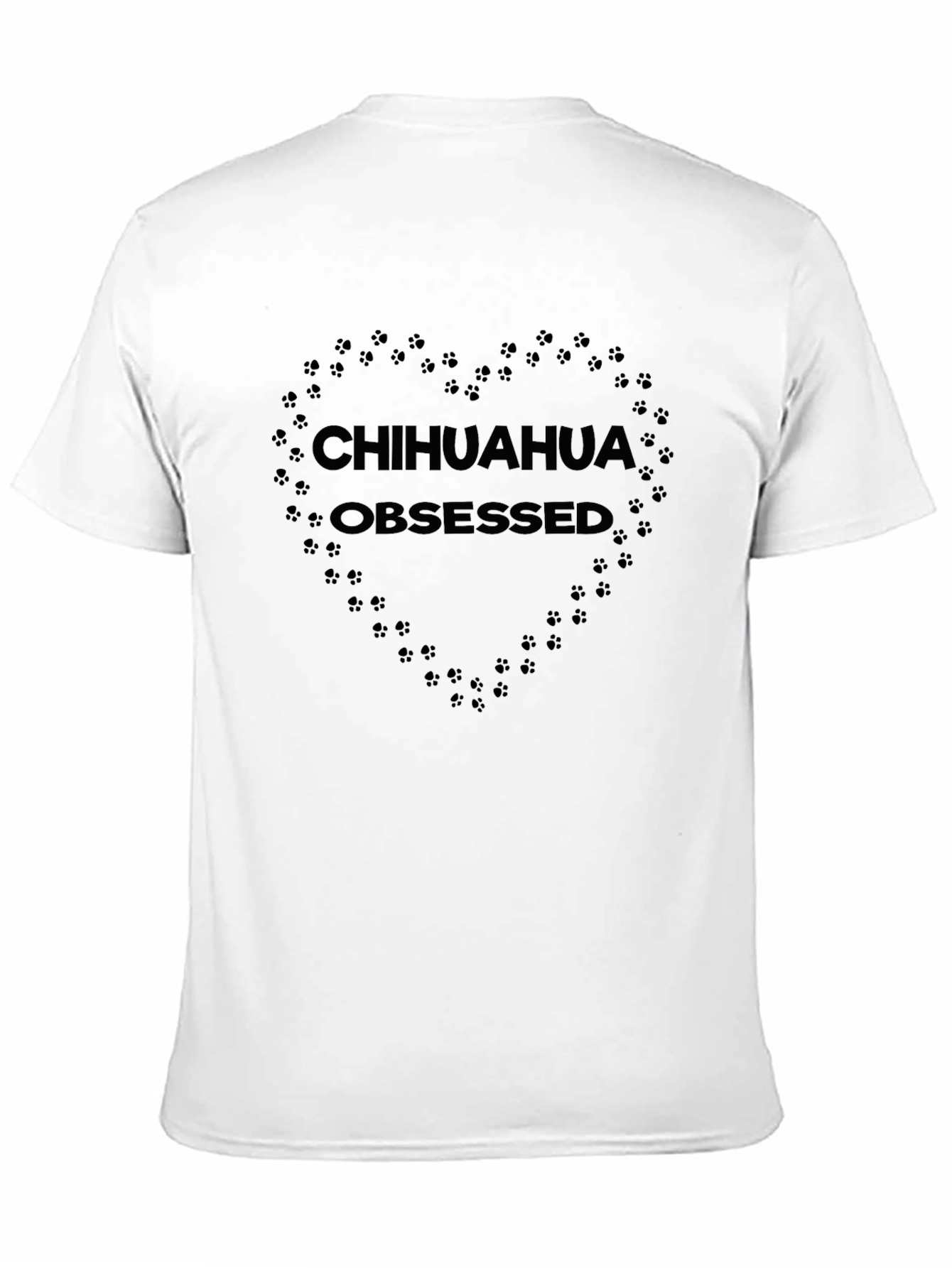 Chihuahua Obsessed Paw Print Heart T-Shirt
