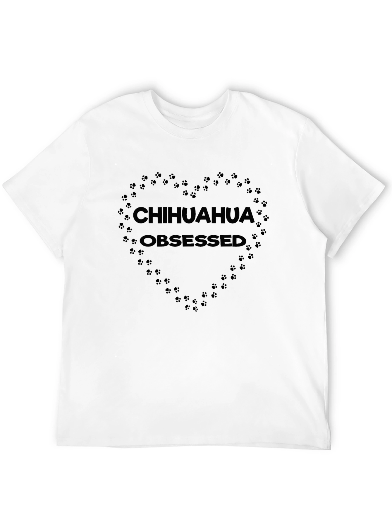 Chihuahua Obsessed Paw Print Heart T-Shirt