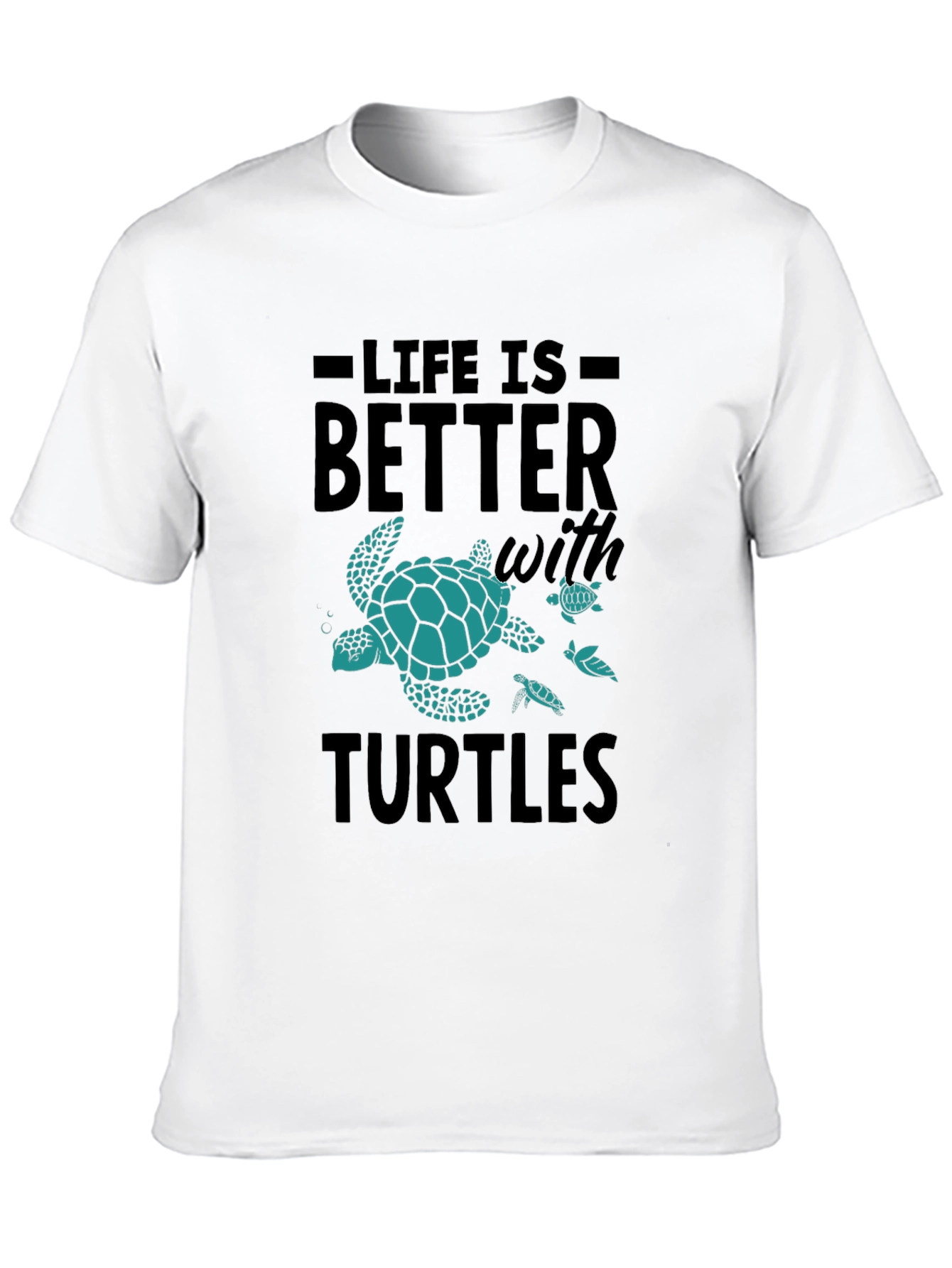Life Is Better With Turtles Black Graphic Tee