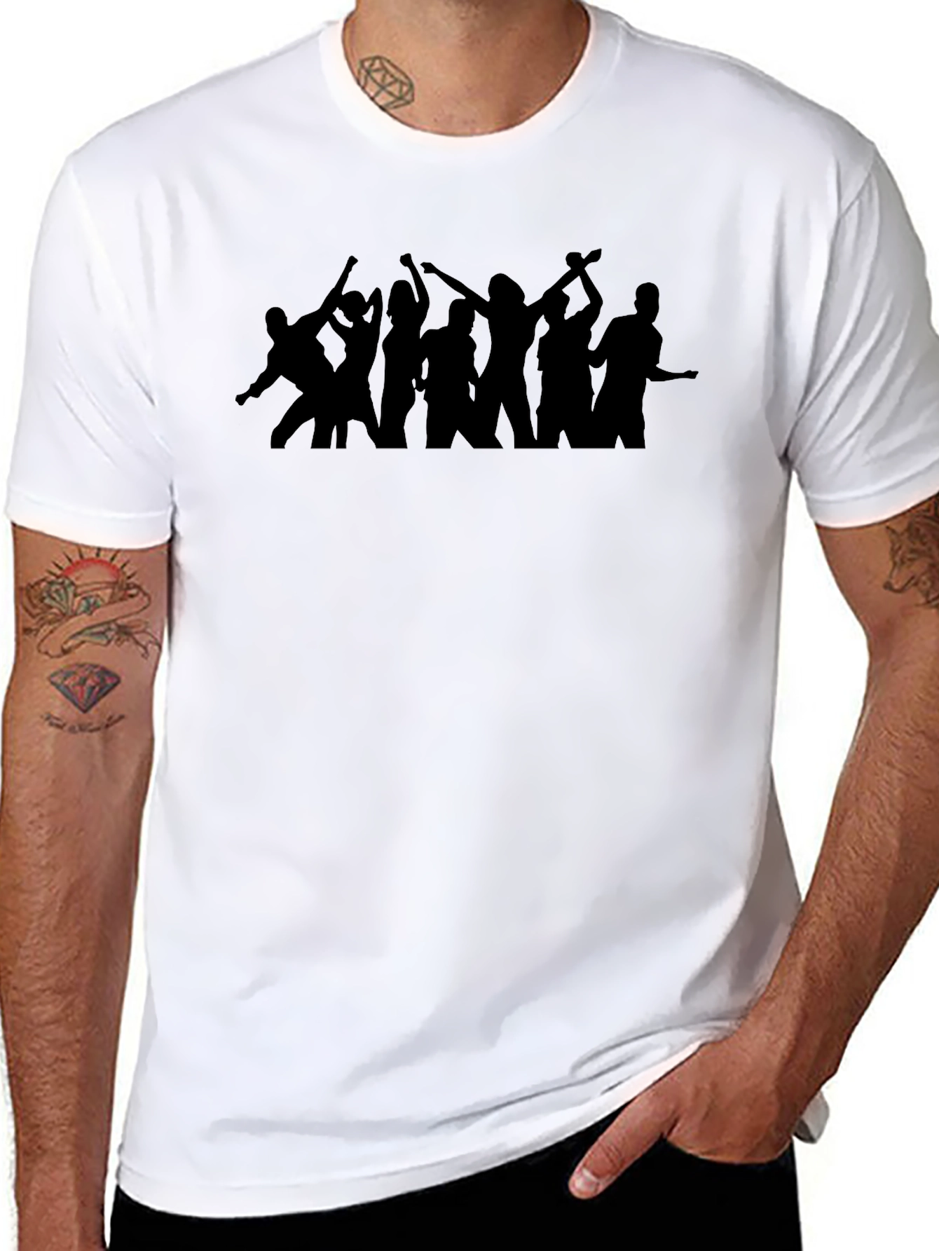 Silhouette Band T-Shirt - Black