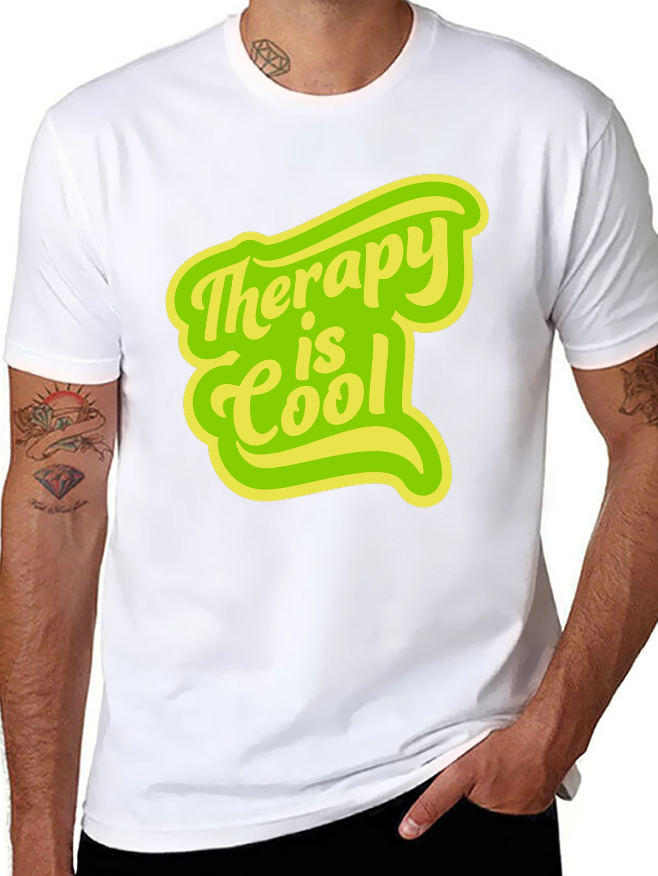 Therapy is Cool Graphic Tee - Black