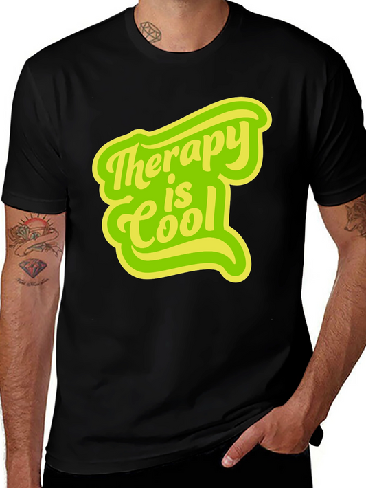 Therapy is Cool Graphic Tee - Black