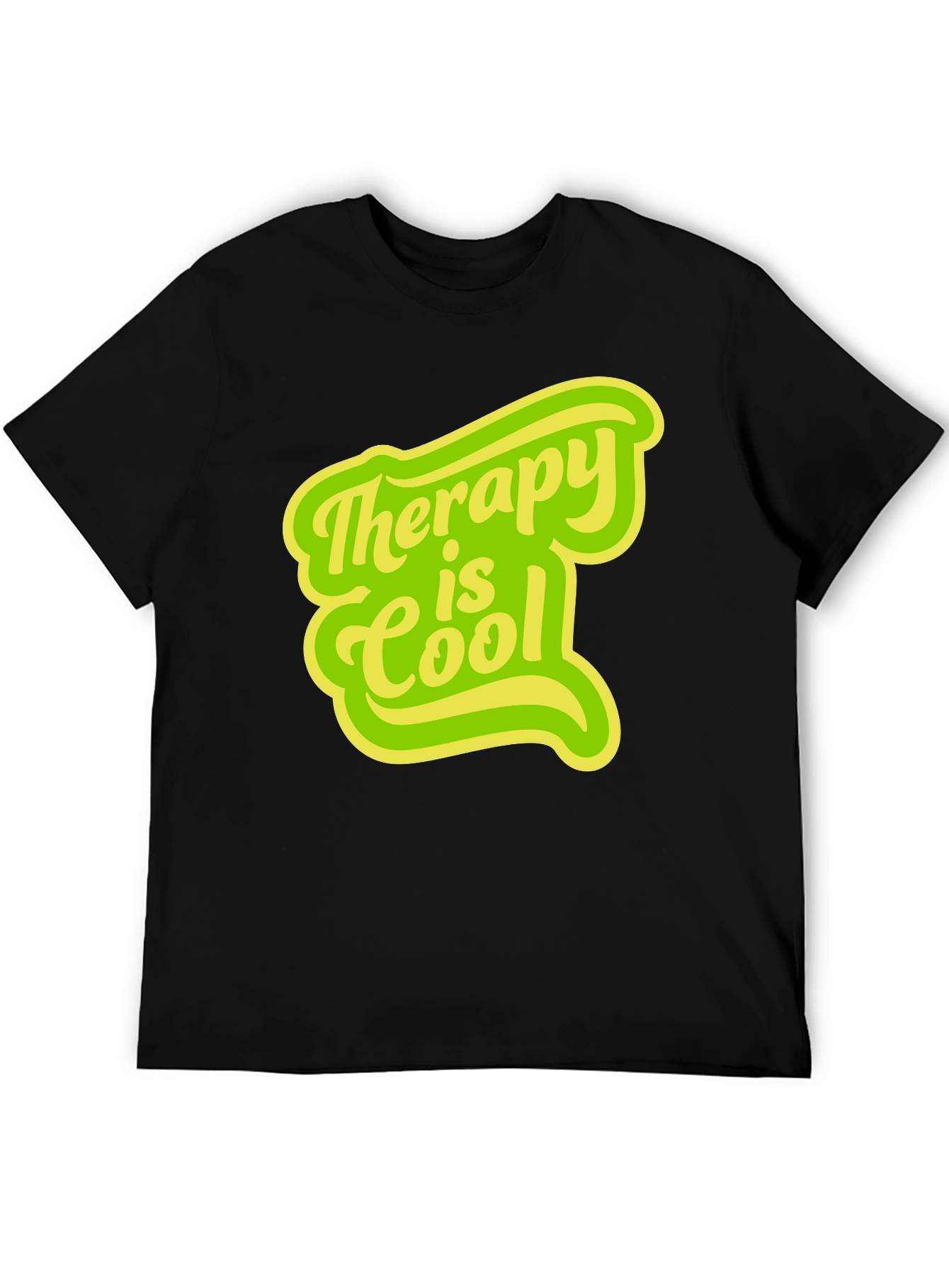 Therapy is Cool Graphic Tee - Black