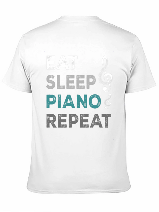 Eat Sleep Piano Repeat Graphic Tee