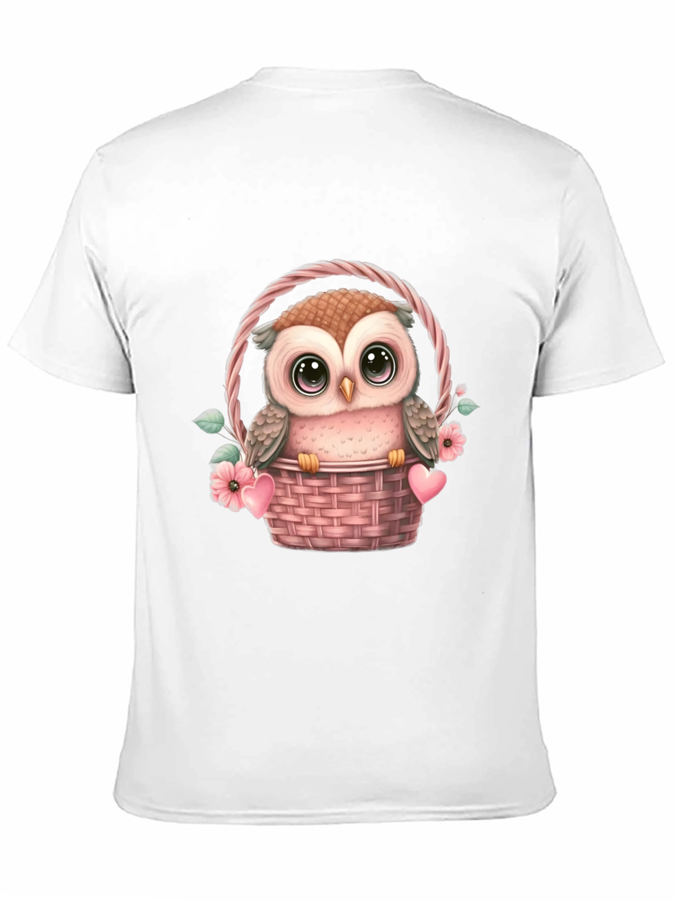 Cute Owl in Basket Graphic Tee