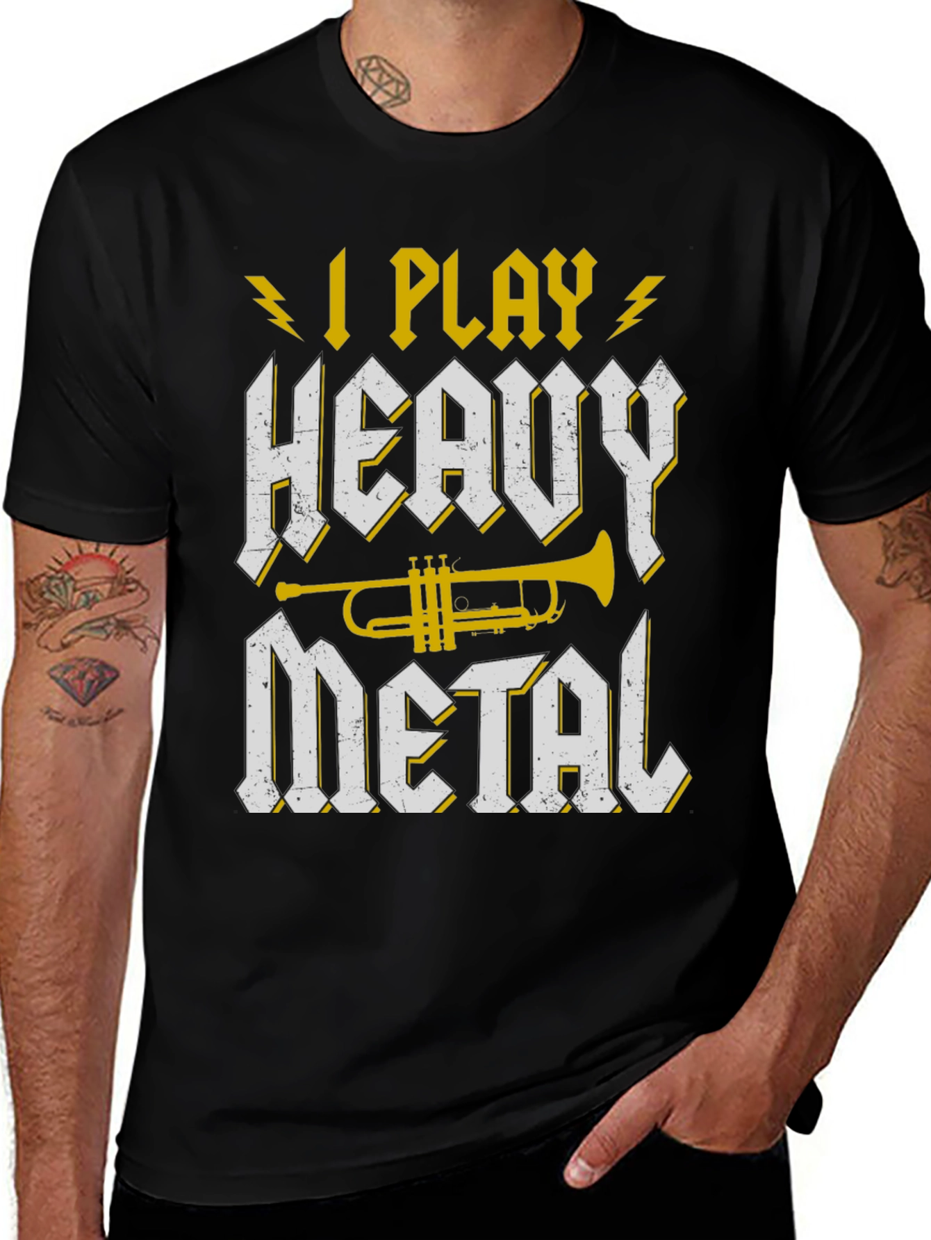 I Play Heavy Metal Trumpet Graphic Tee