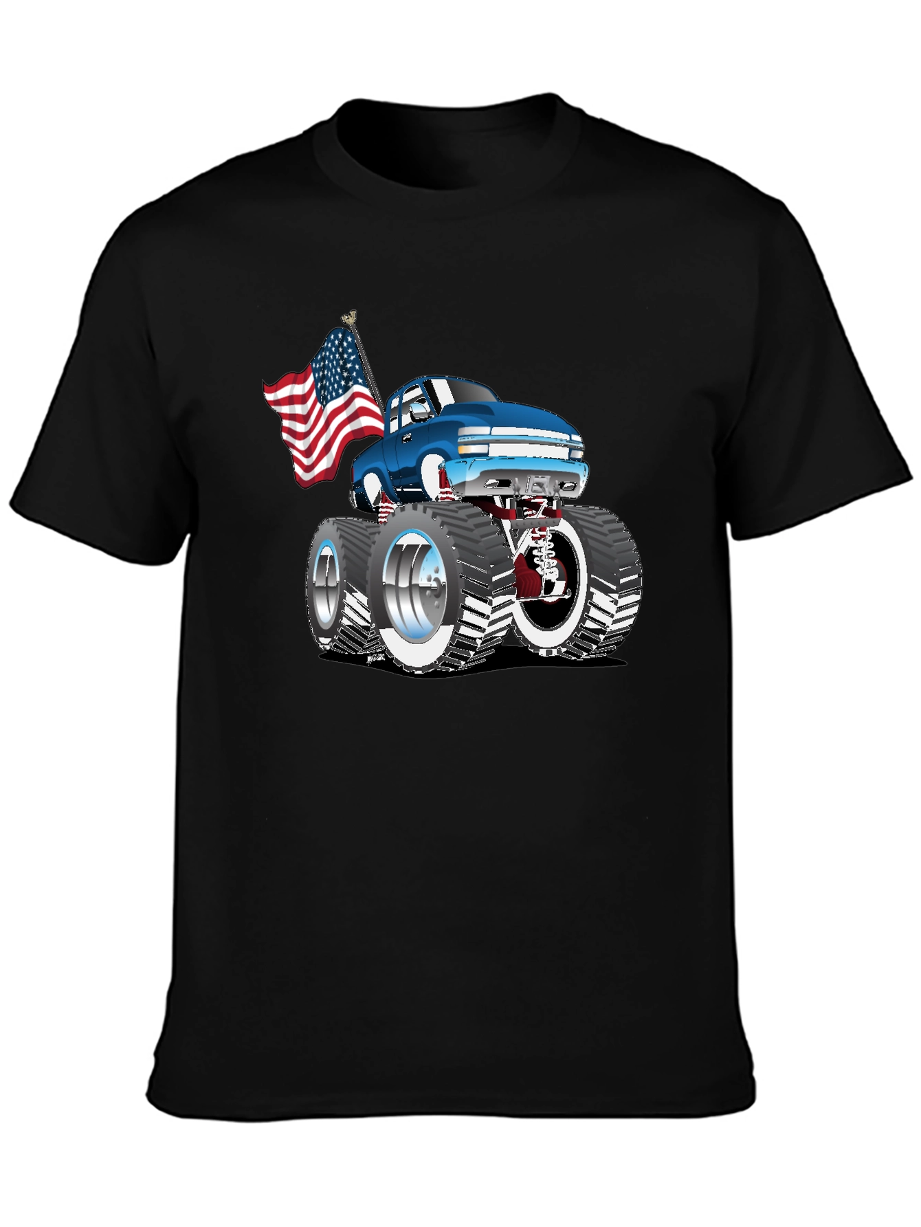 Monster Truck USA Flag Graphic Tee